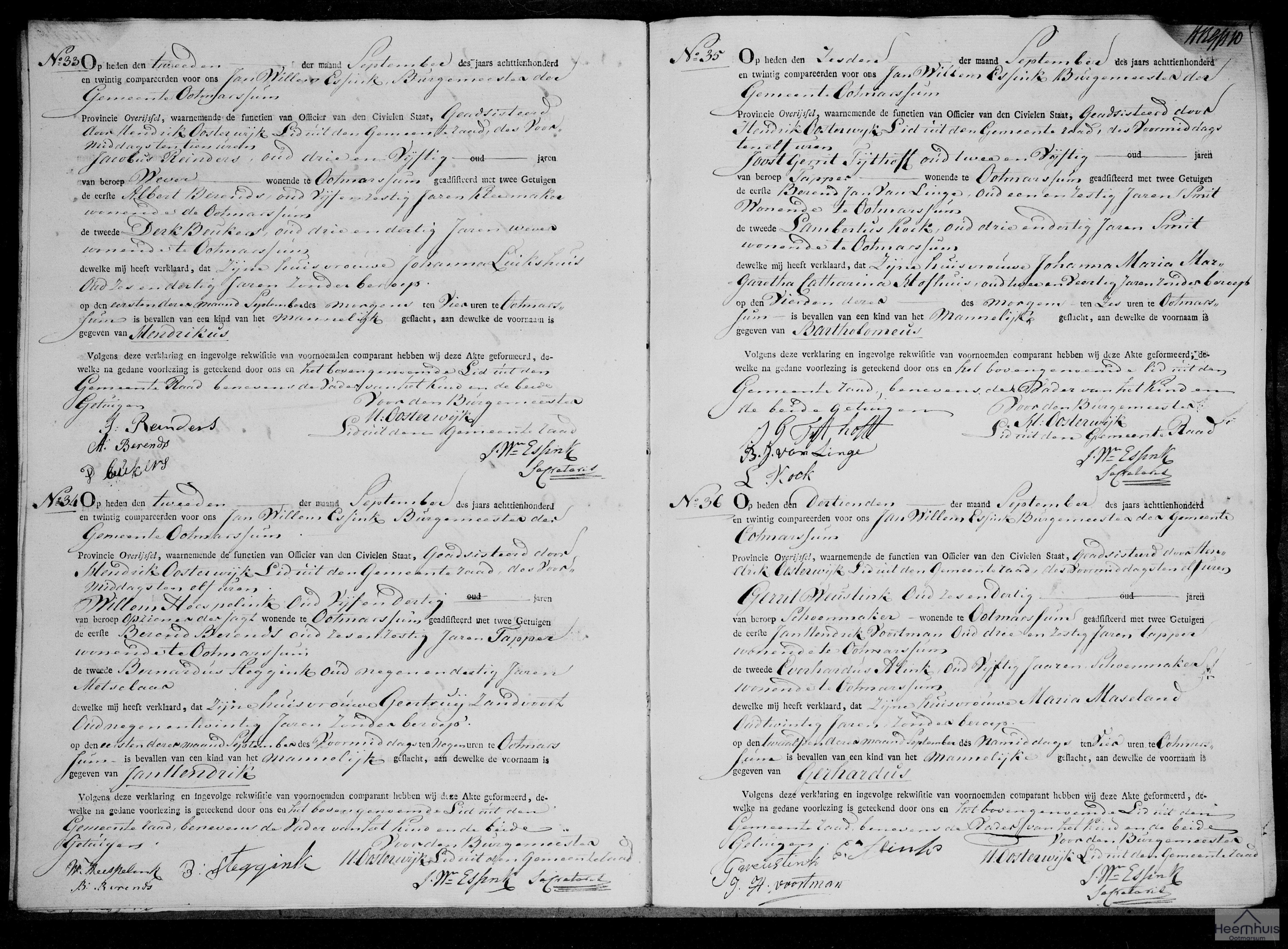 Geboorteakte van Bartholomeus Tijthoff