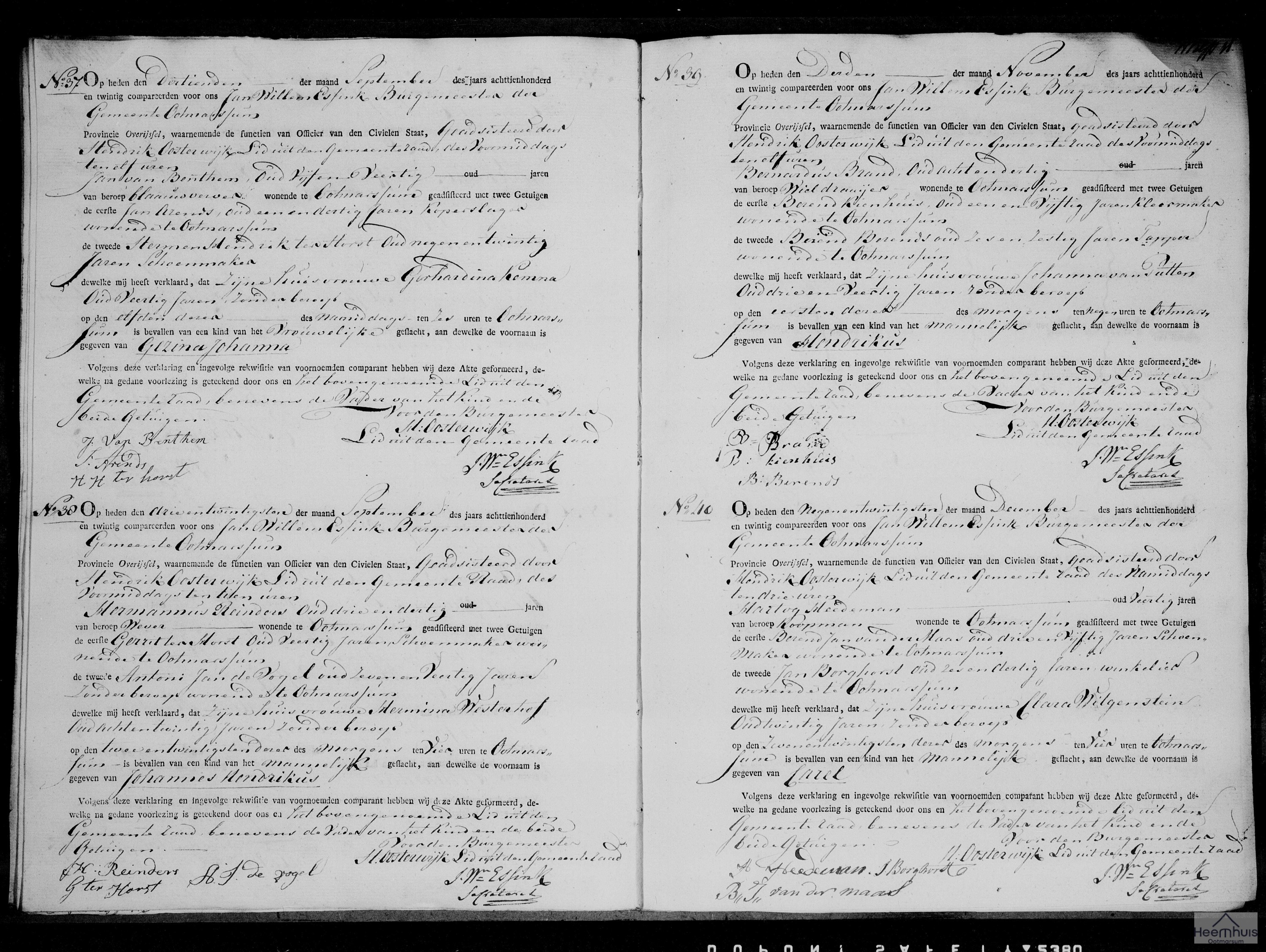 Geboorteakte van Gezina Johanna van Benthem
