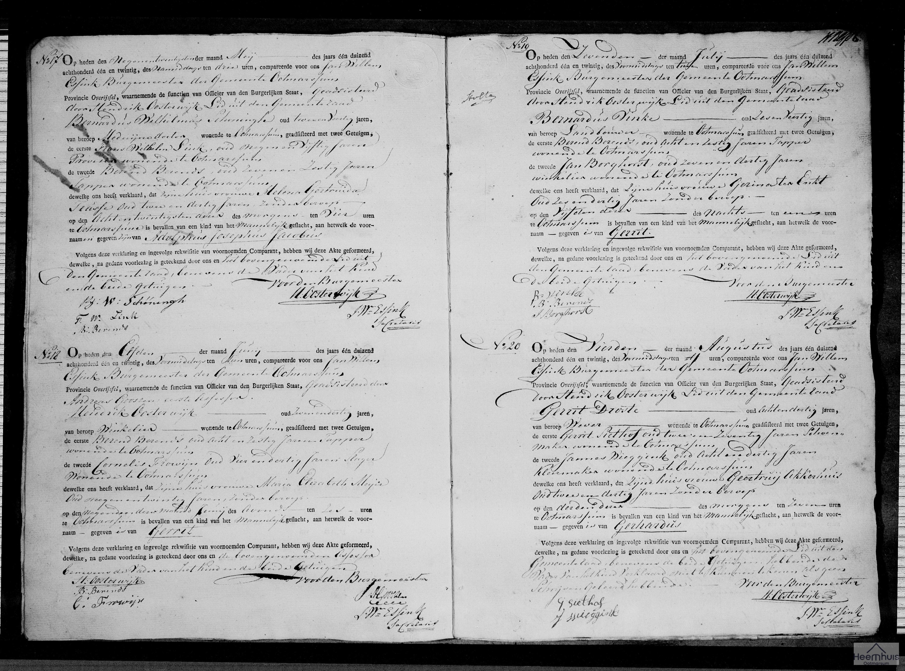 Geboorteakte van Gerrit Oosterwijk