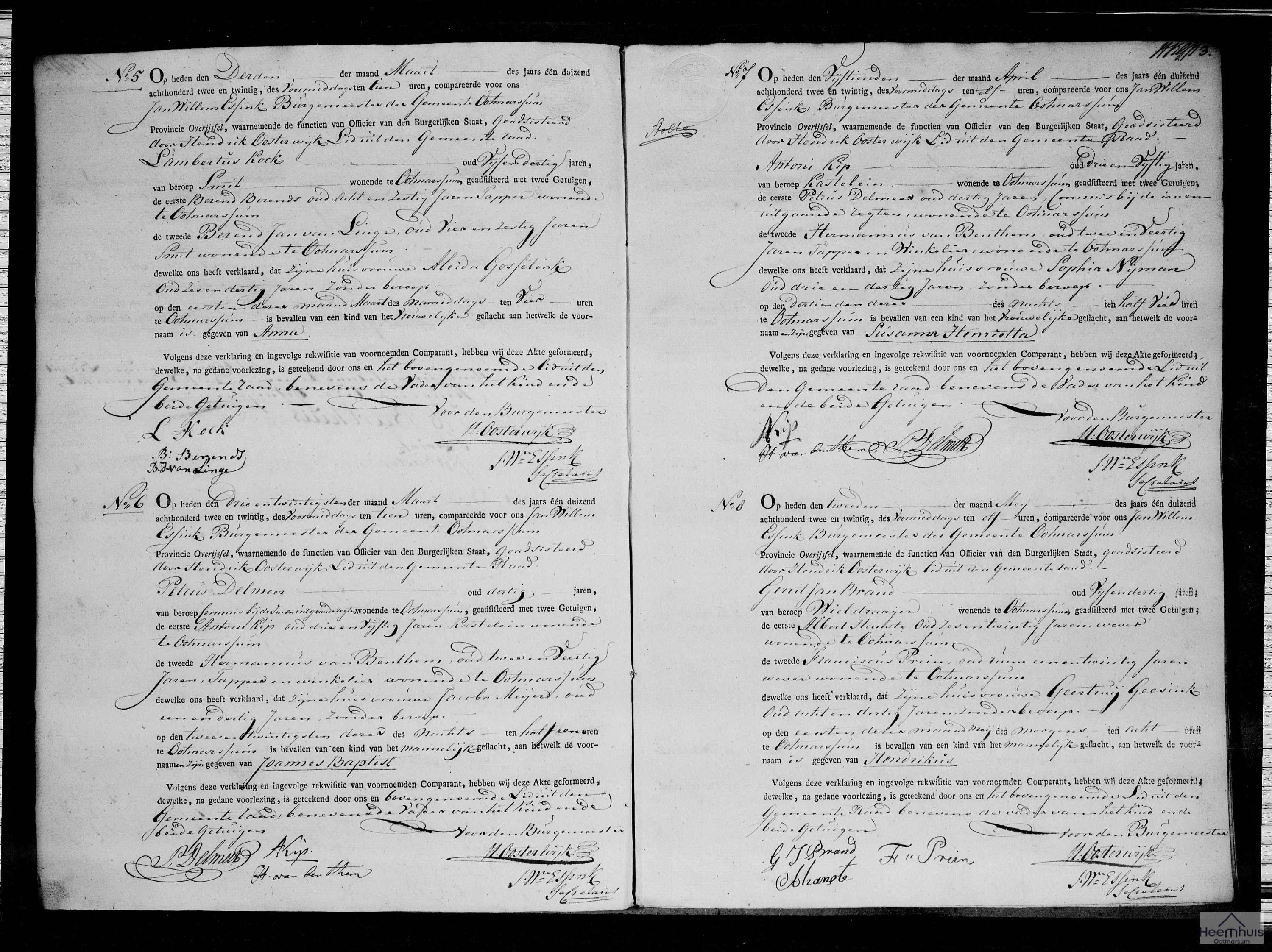 Geboorteakte van Hendrikus Brand Geboorteakte van Hendrikus Brand