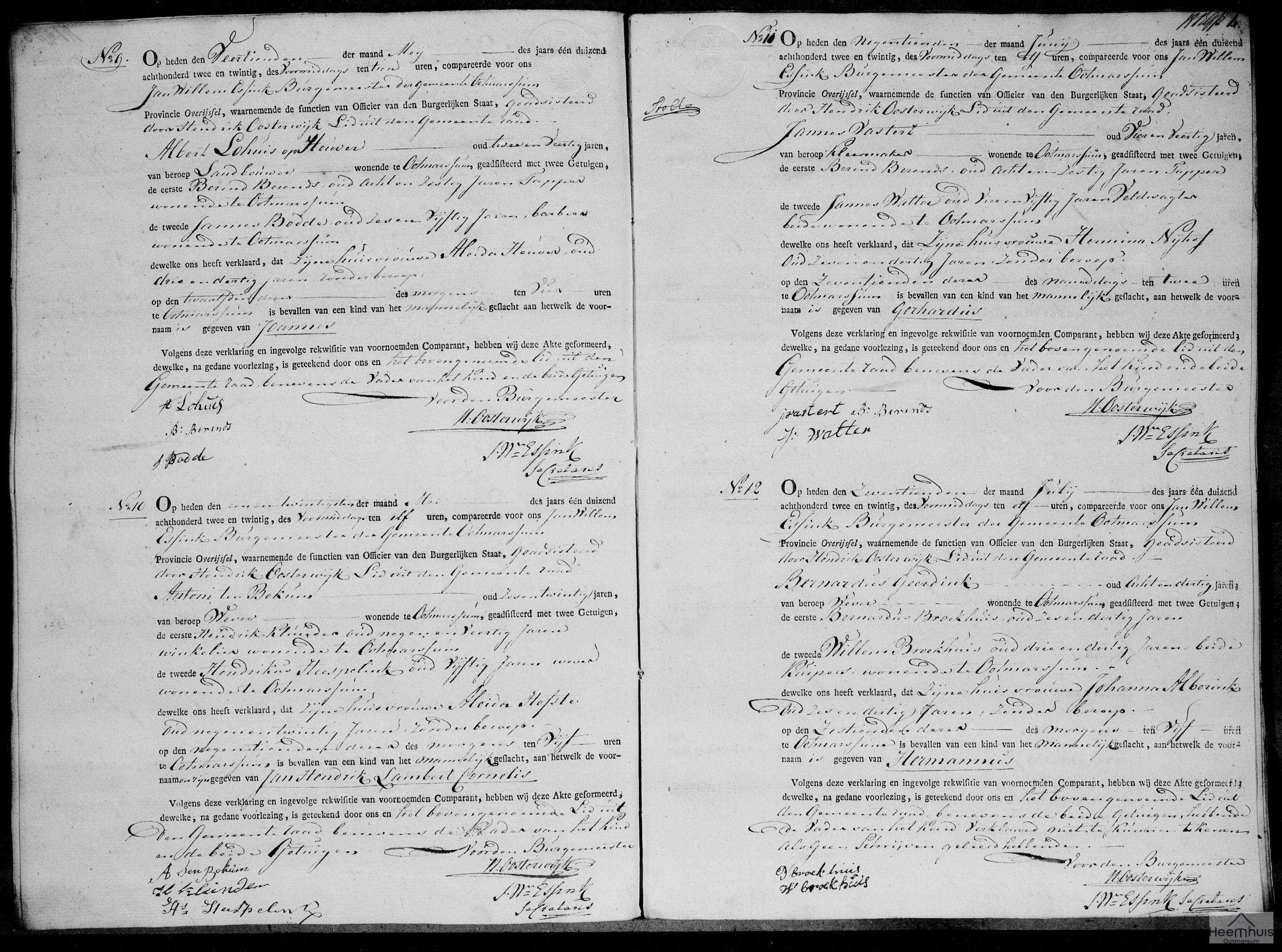 Geboorteakte van Gerhardus Vastert