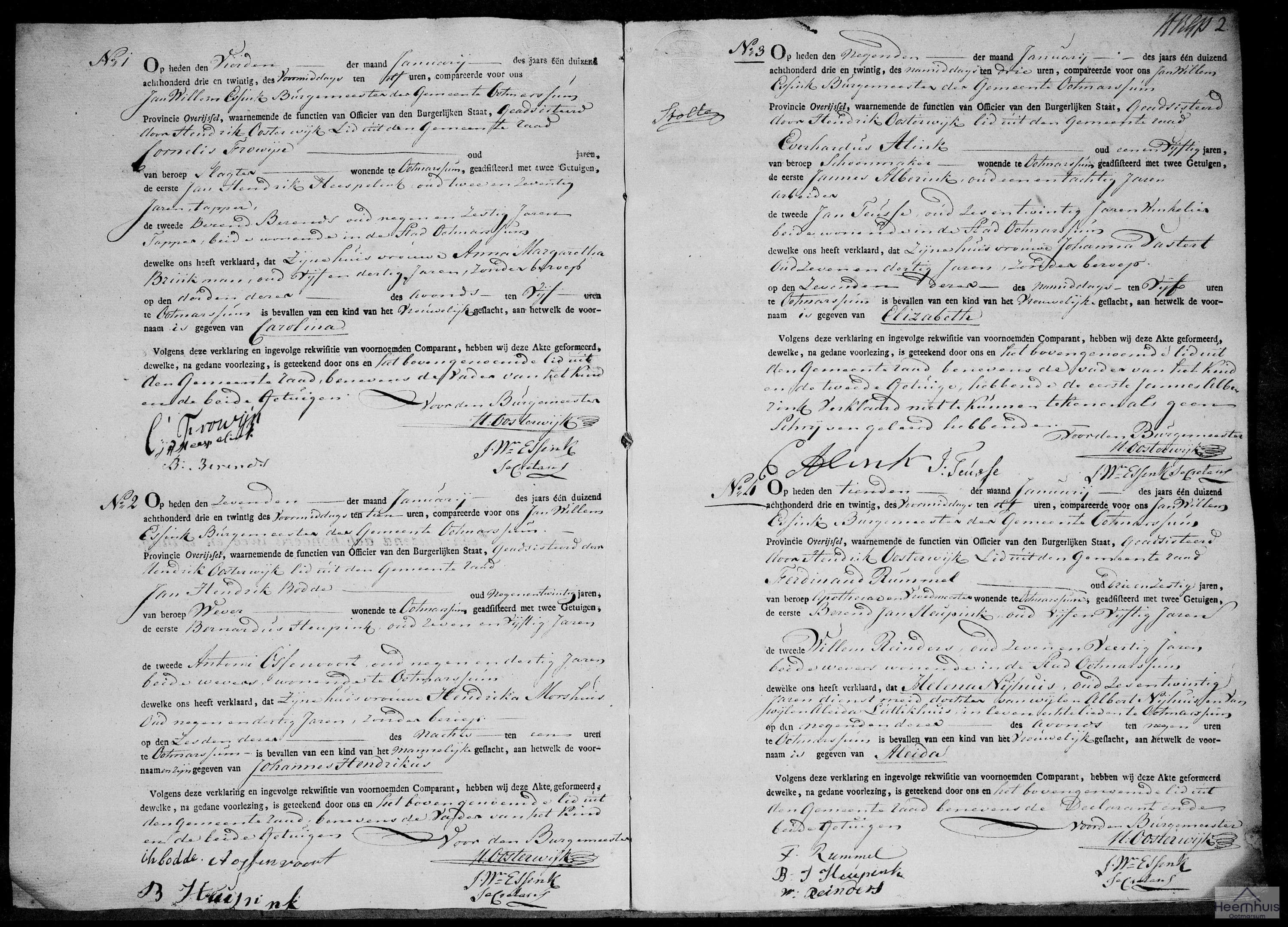 Geboorteakte van Johannes Hendrikus Bodde