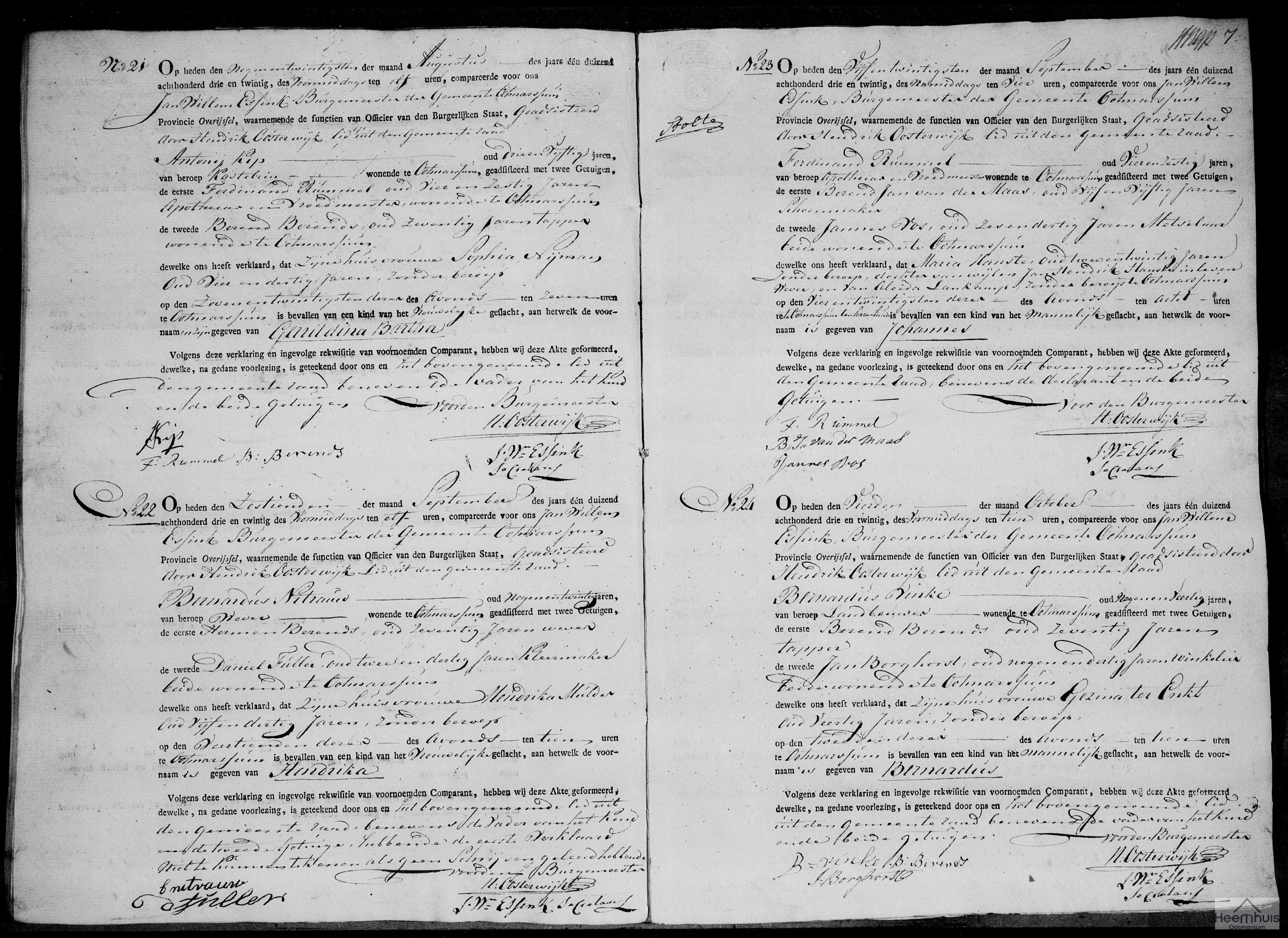 Geboorteakte van Bernardus Vinke Geboorteakte van Bernardus Vinke