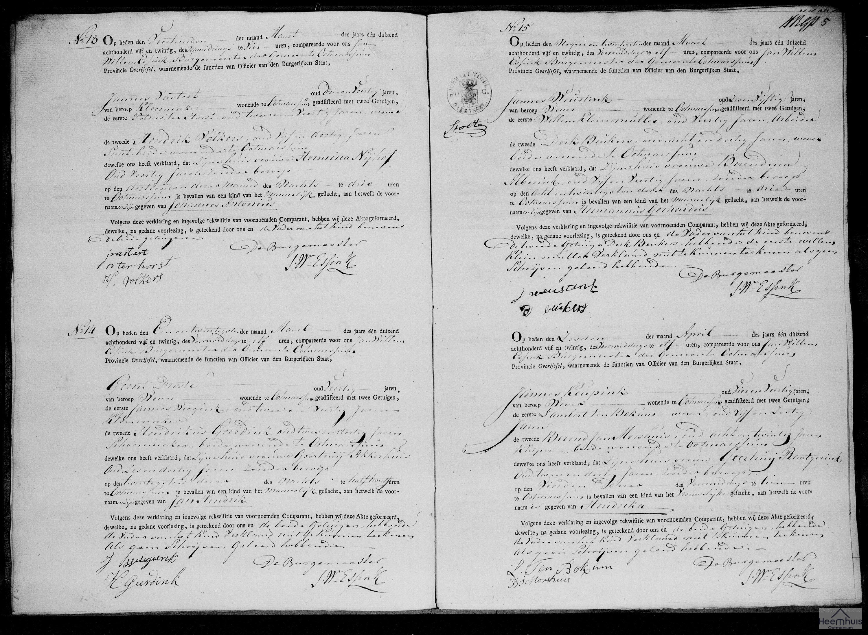 Geboorteakte van Jan Hendrik Droste