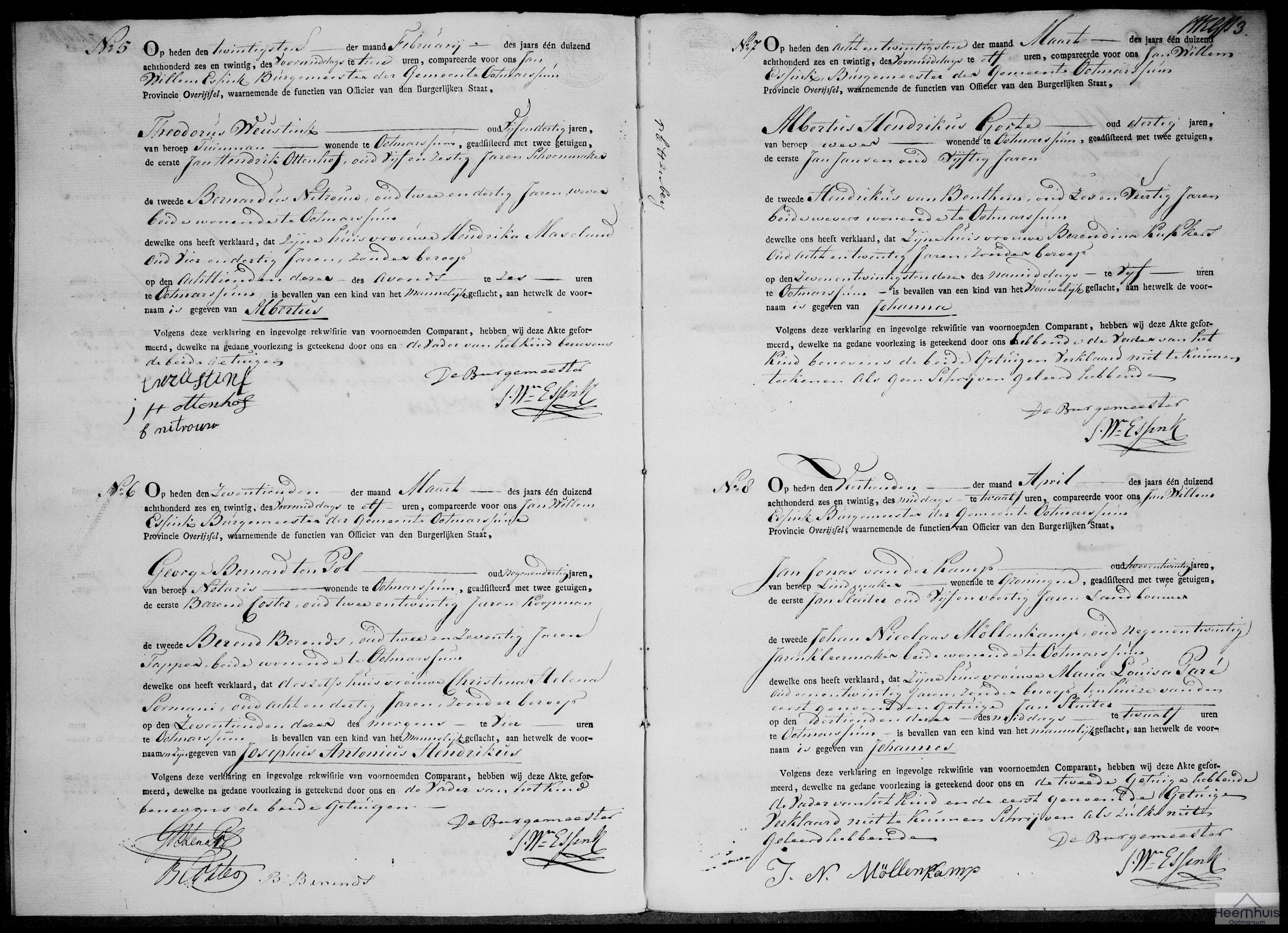 Geboorteakte van Johannes van der Kamp Geboorteakte van Johannes van der Kamp