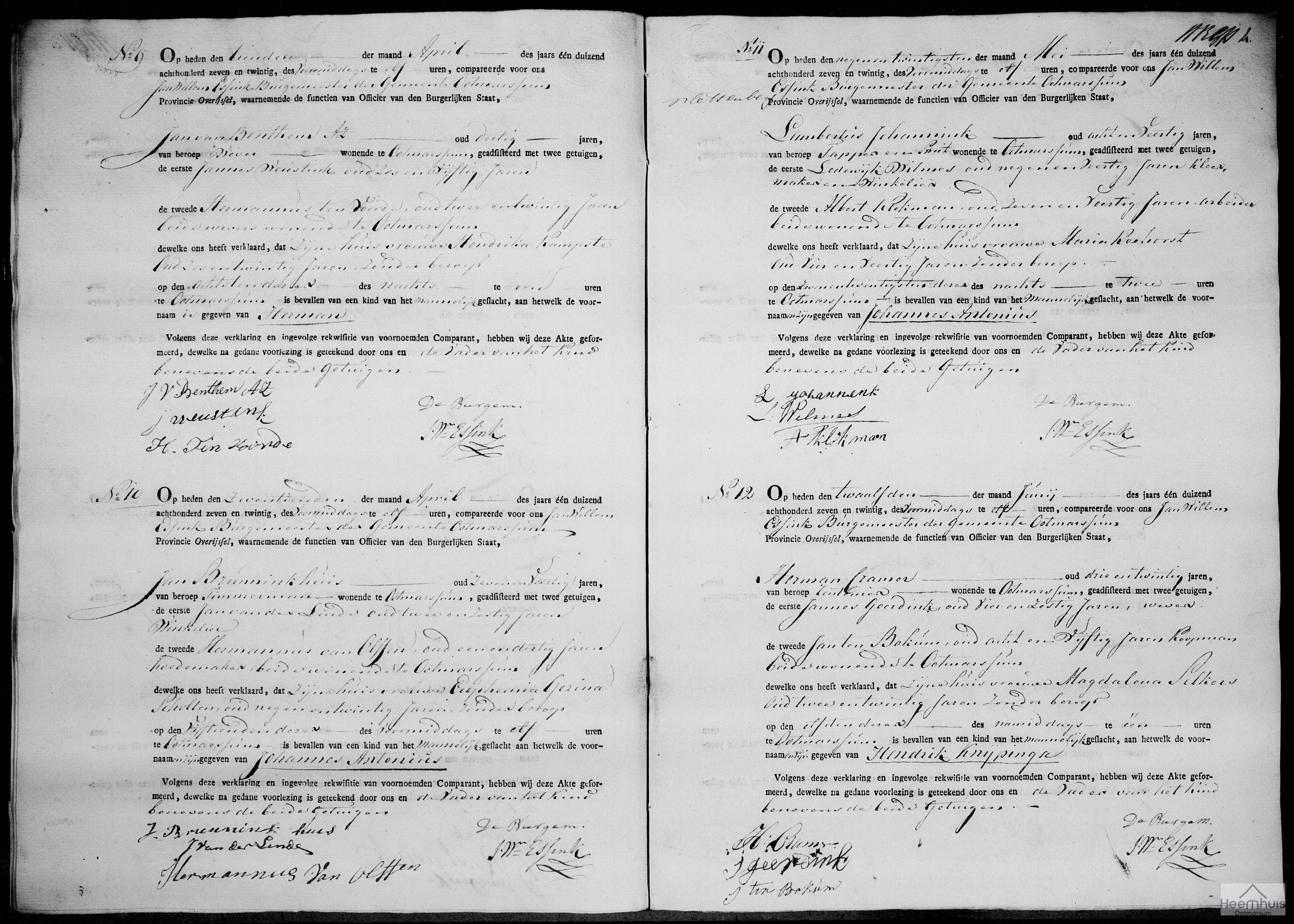 Geboorteakte van Johannes Antonius Brunninkhuis