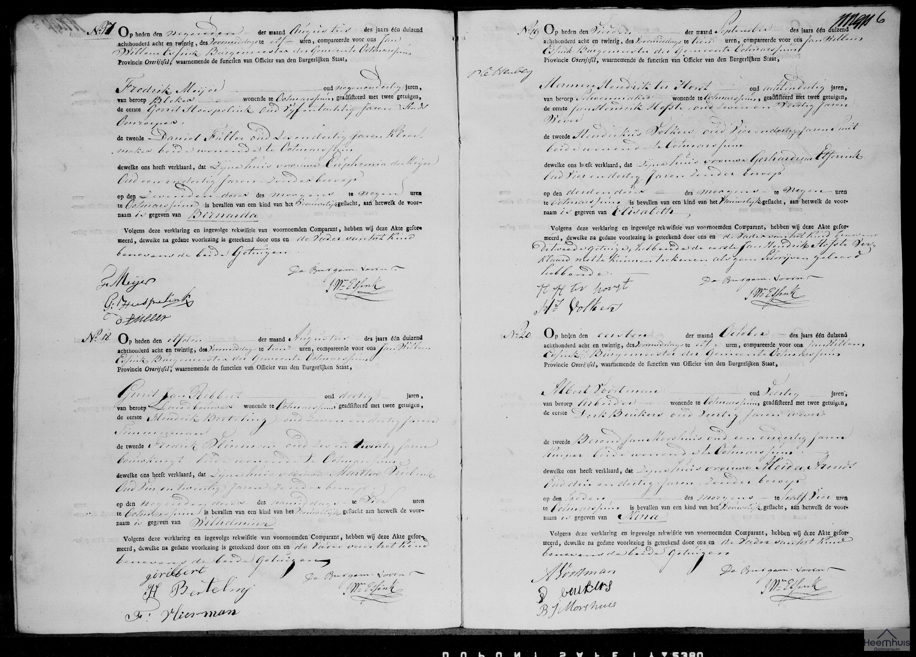 Geboorteakte van Wilhelmina Ribbert Geboorteakte van Wilhelmina Ribbert