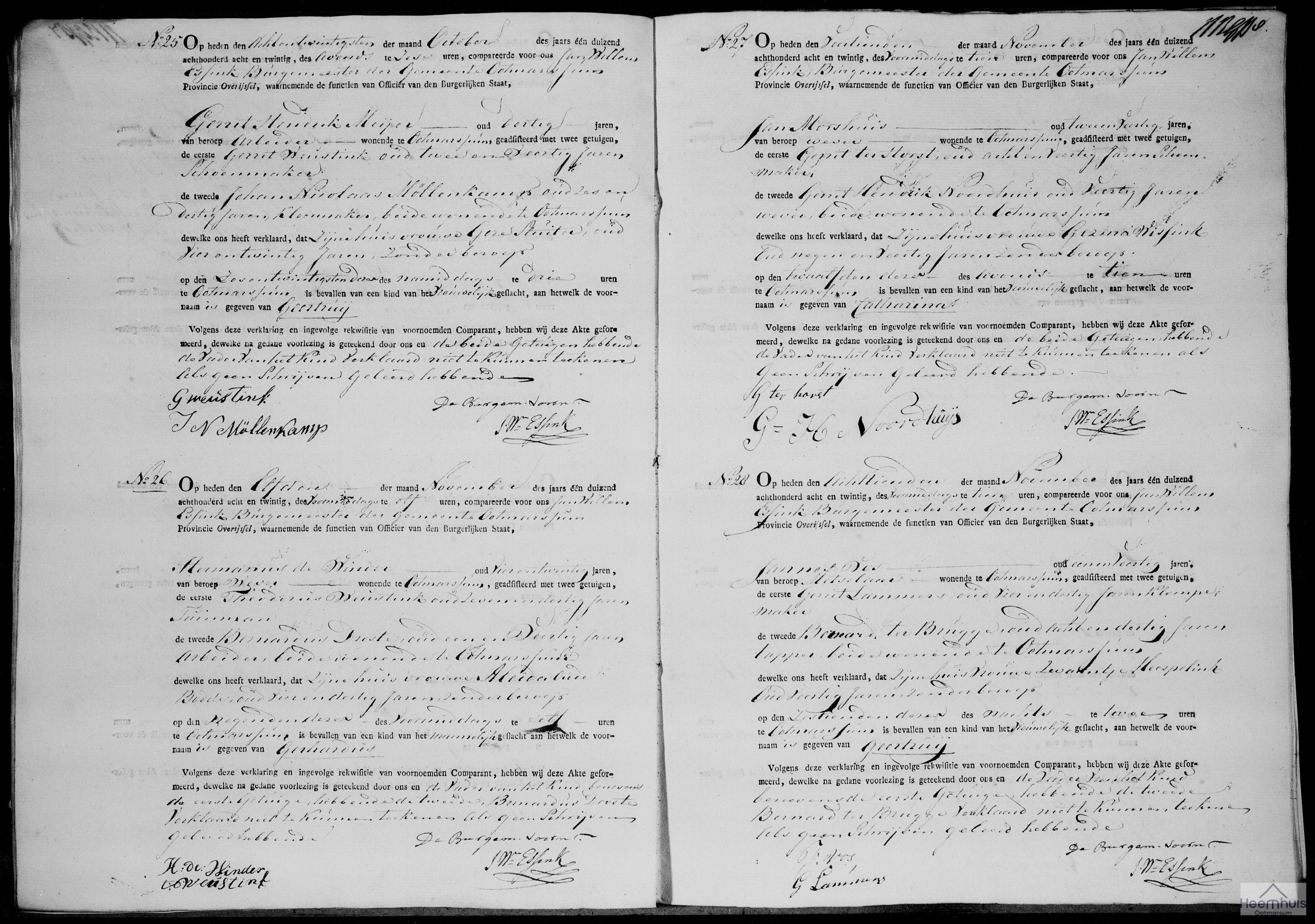 Geboorteakte van Gerhardus de Winder