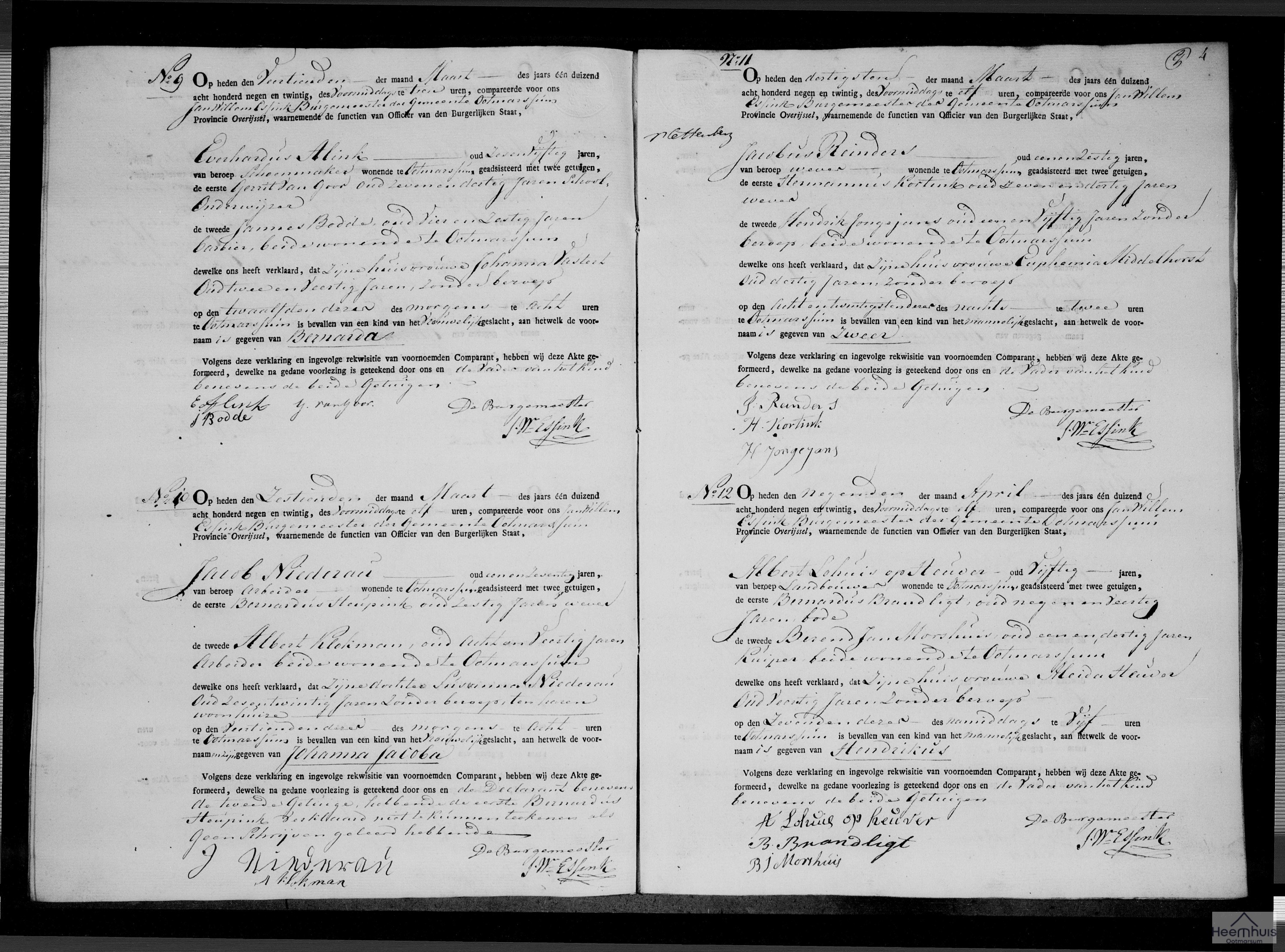 Geboorteakte van Bernarda Alink