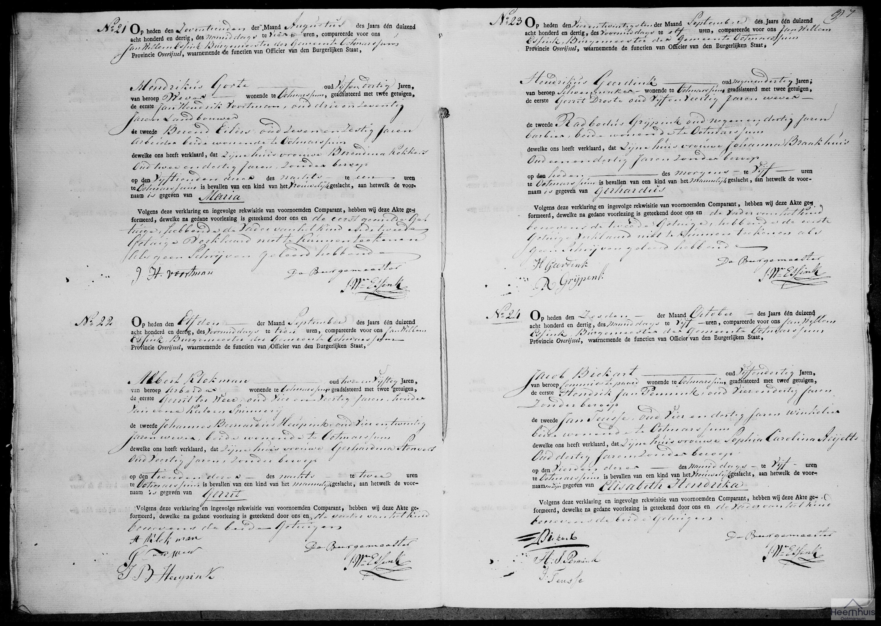 Geboorteakte van Gerhardus Geerdink