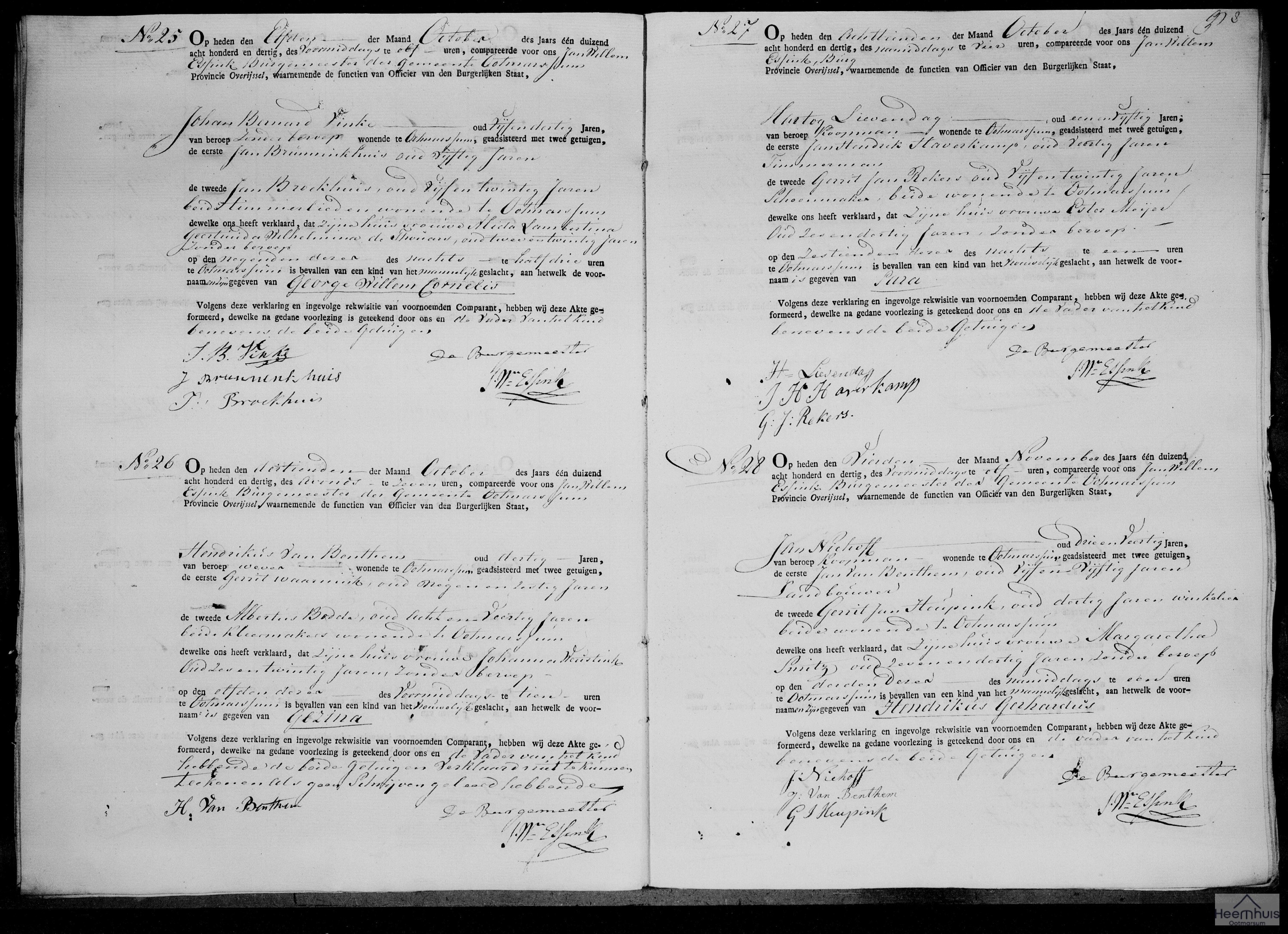 Geboorteakte van Hendrikus Gerhardus Niehoff