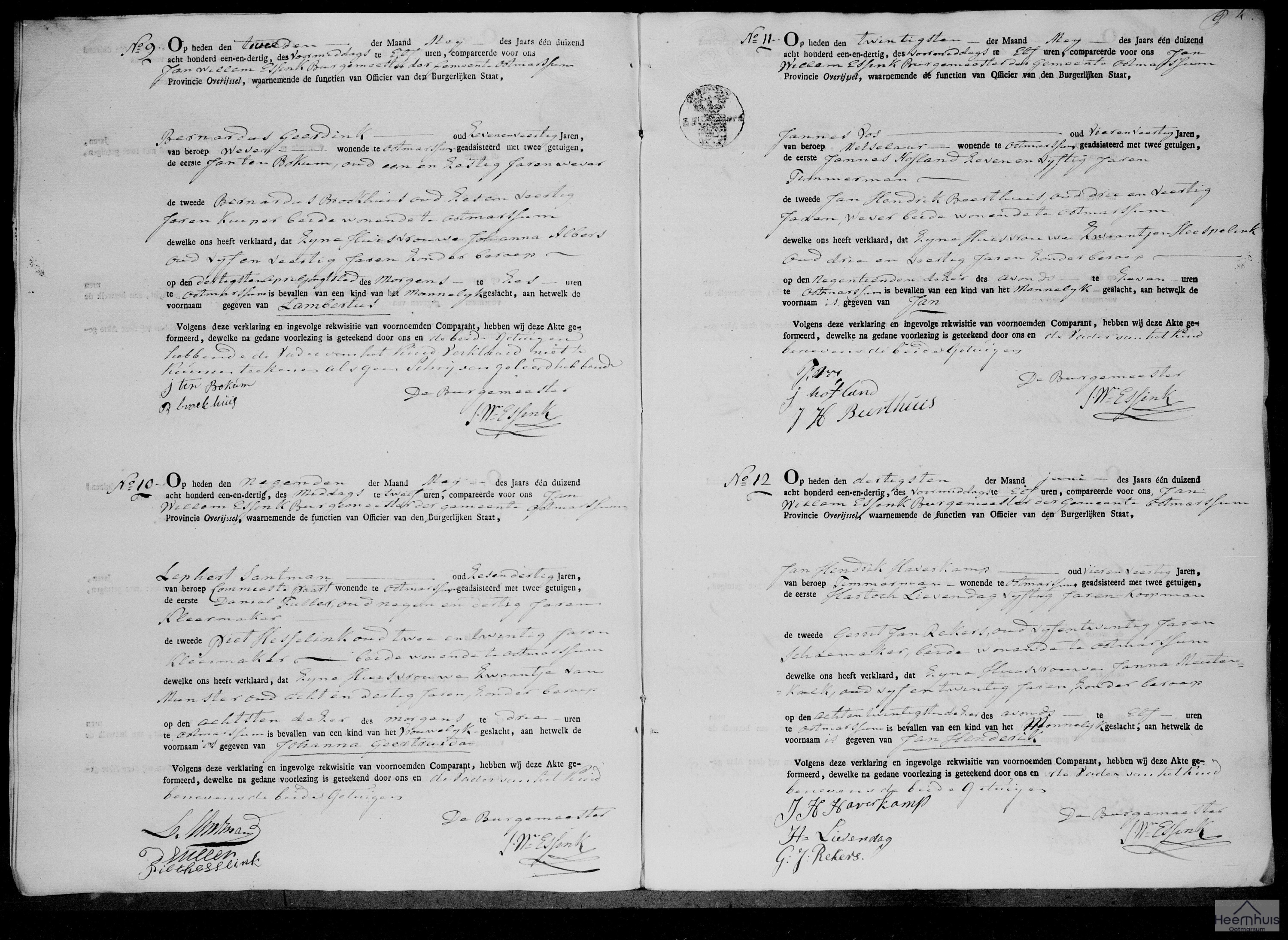 Geboorteakte van Jan Hendrik Haverkamp