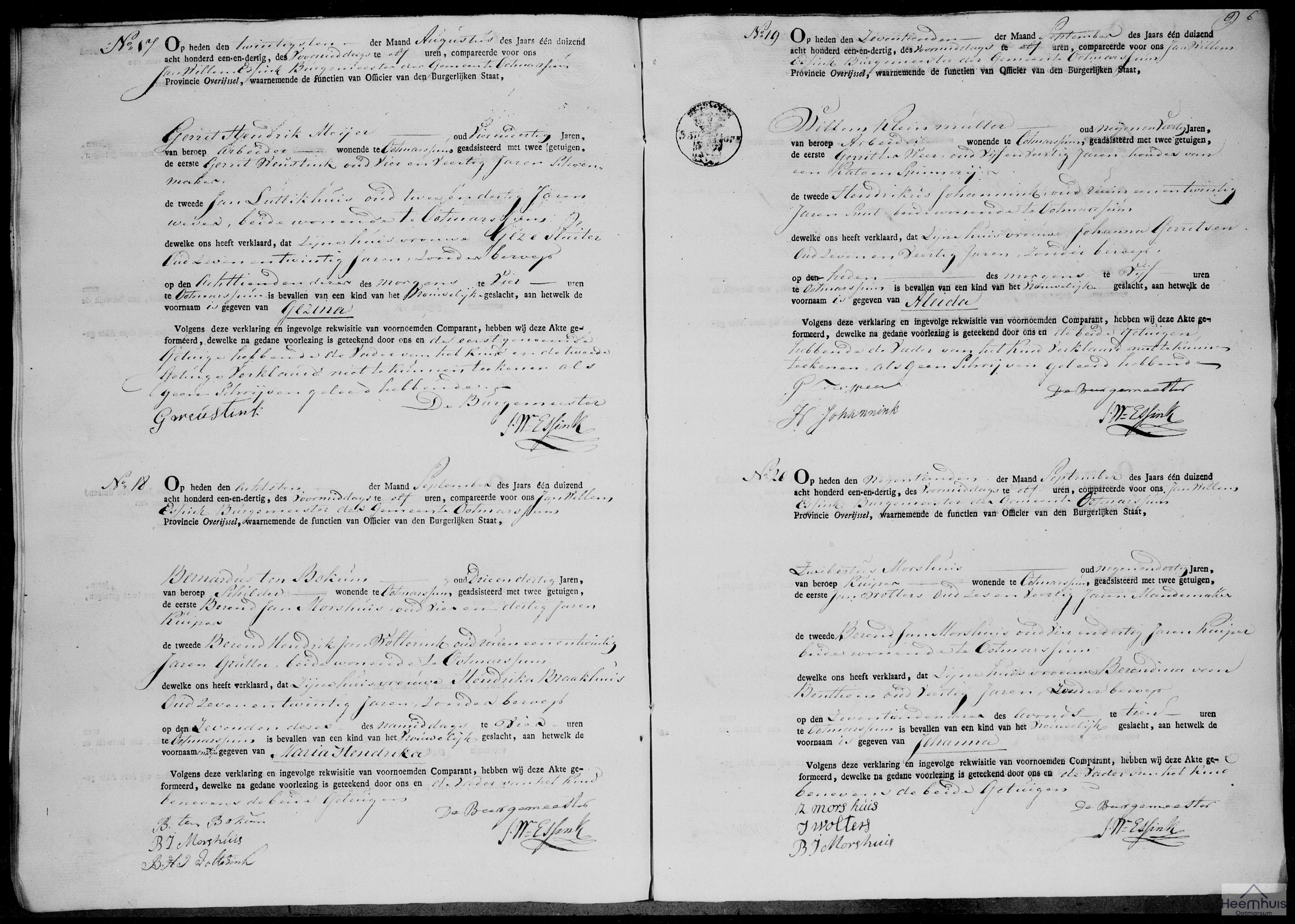 Geboorteakte van Maria Hendrika ten Bokum Geboorteakte van Maria Hendrika ten Bokum