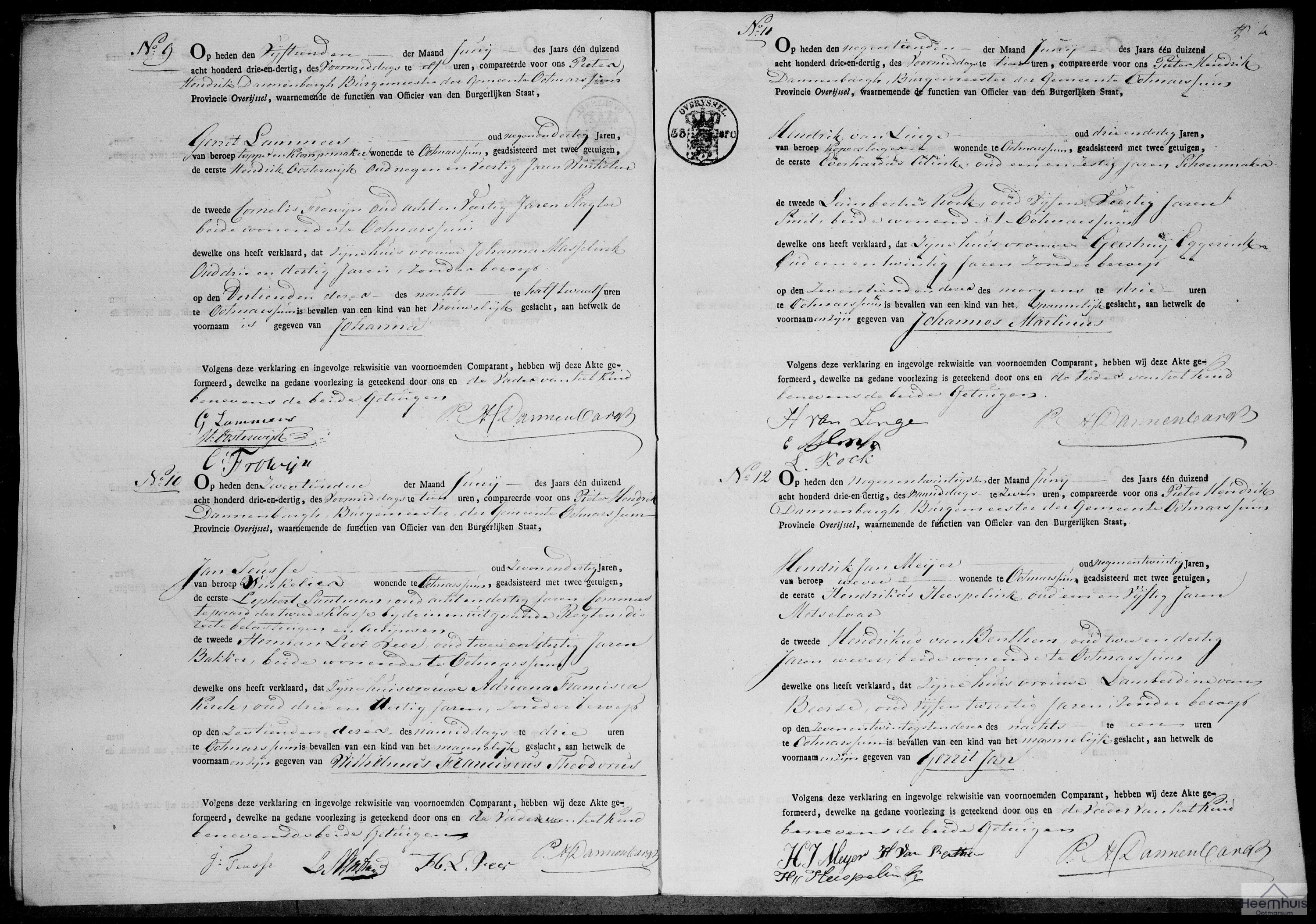 Geboorteakte van Johannes Martinus van Linge