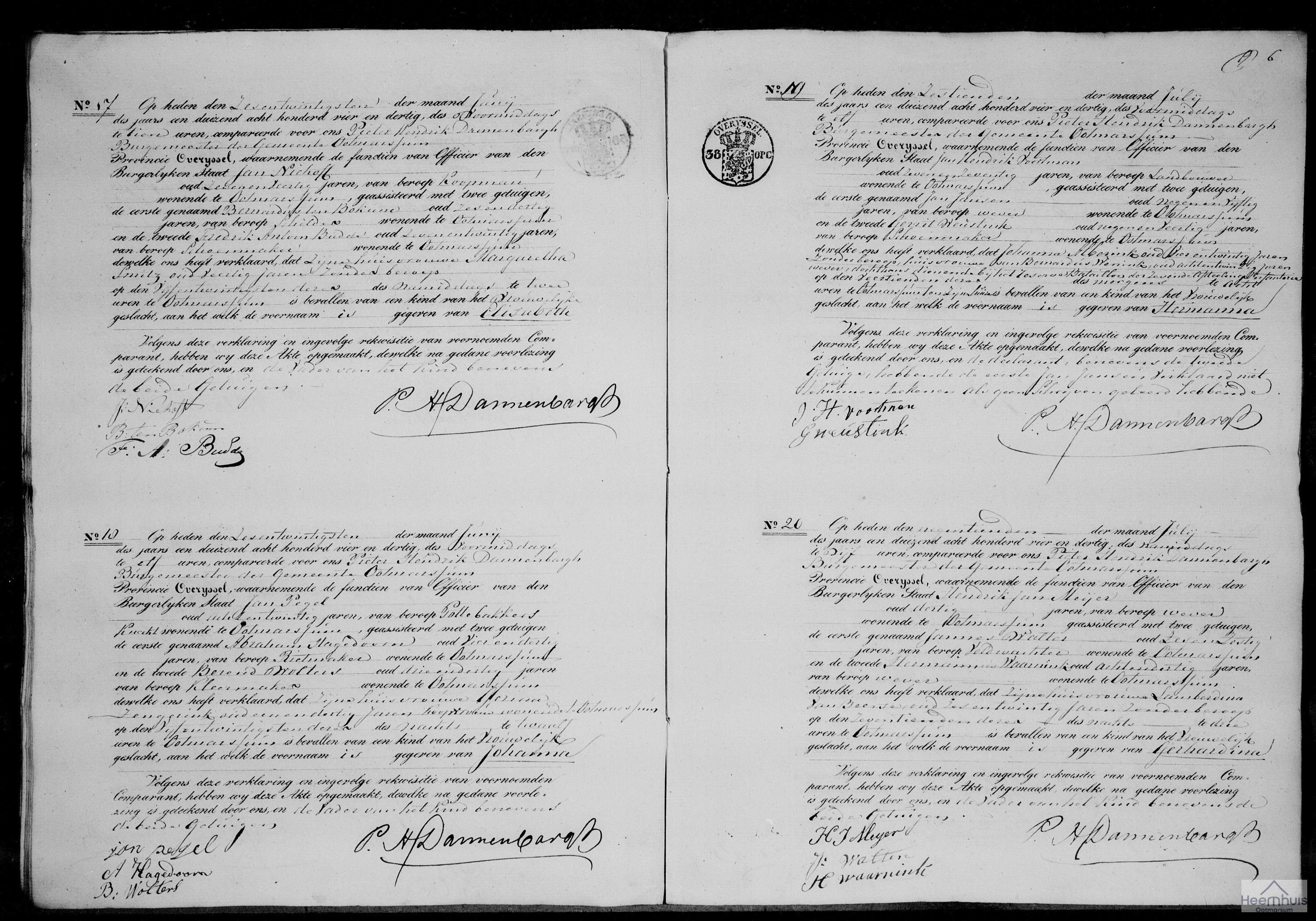 Geboorteakte van Johanna Pegel