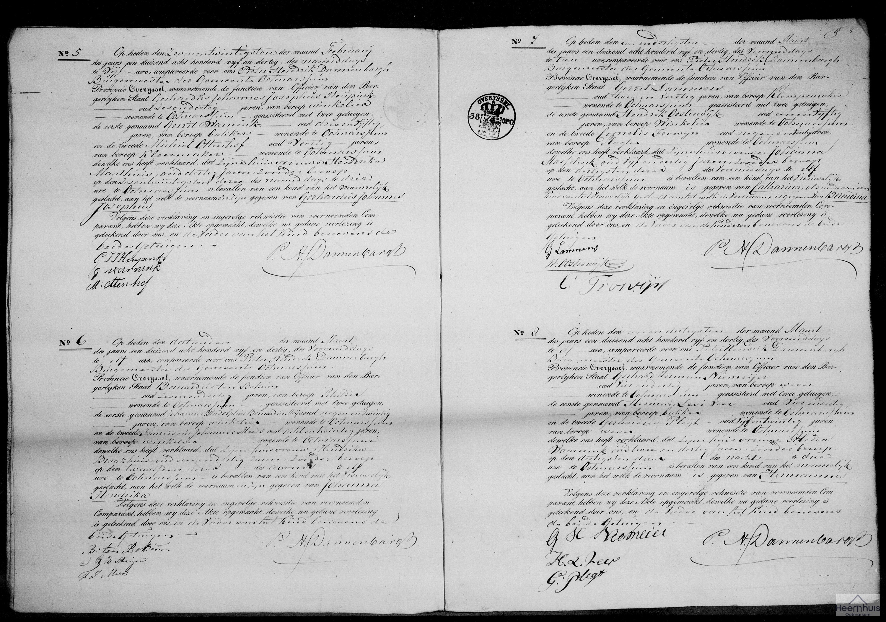 Geboorteakte van Johanna Hendrika ten Bokum Geboorteakte van Johanna Hendrika ten Bokum