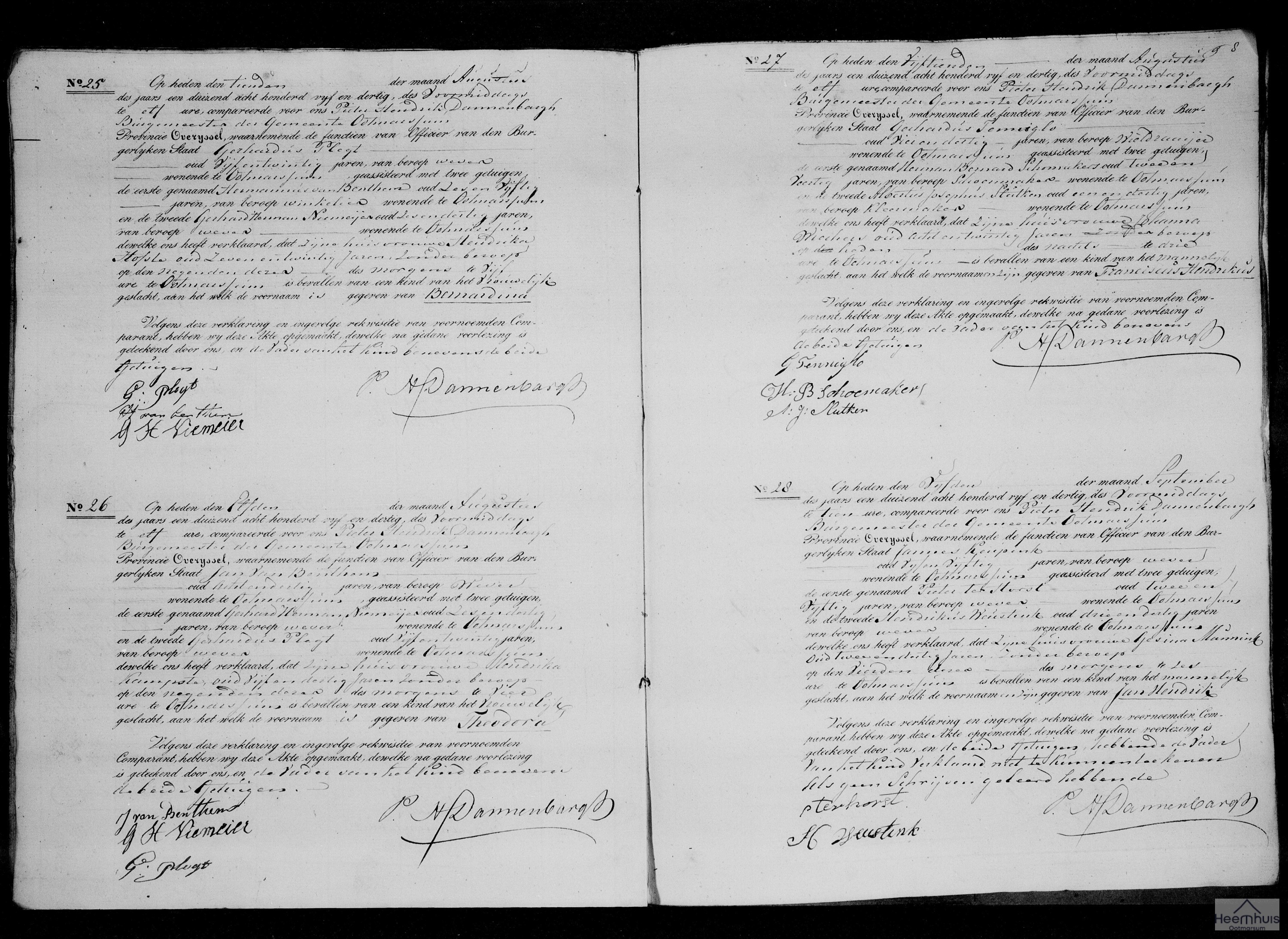 Geboorteakte van Theodora van Benthem Geboorteakte van Theodora van Benthem