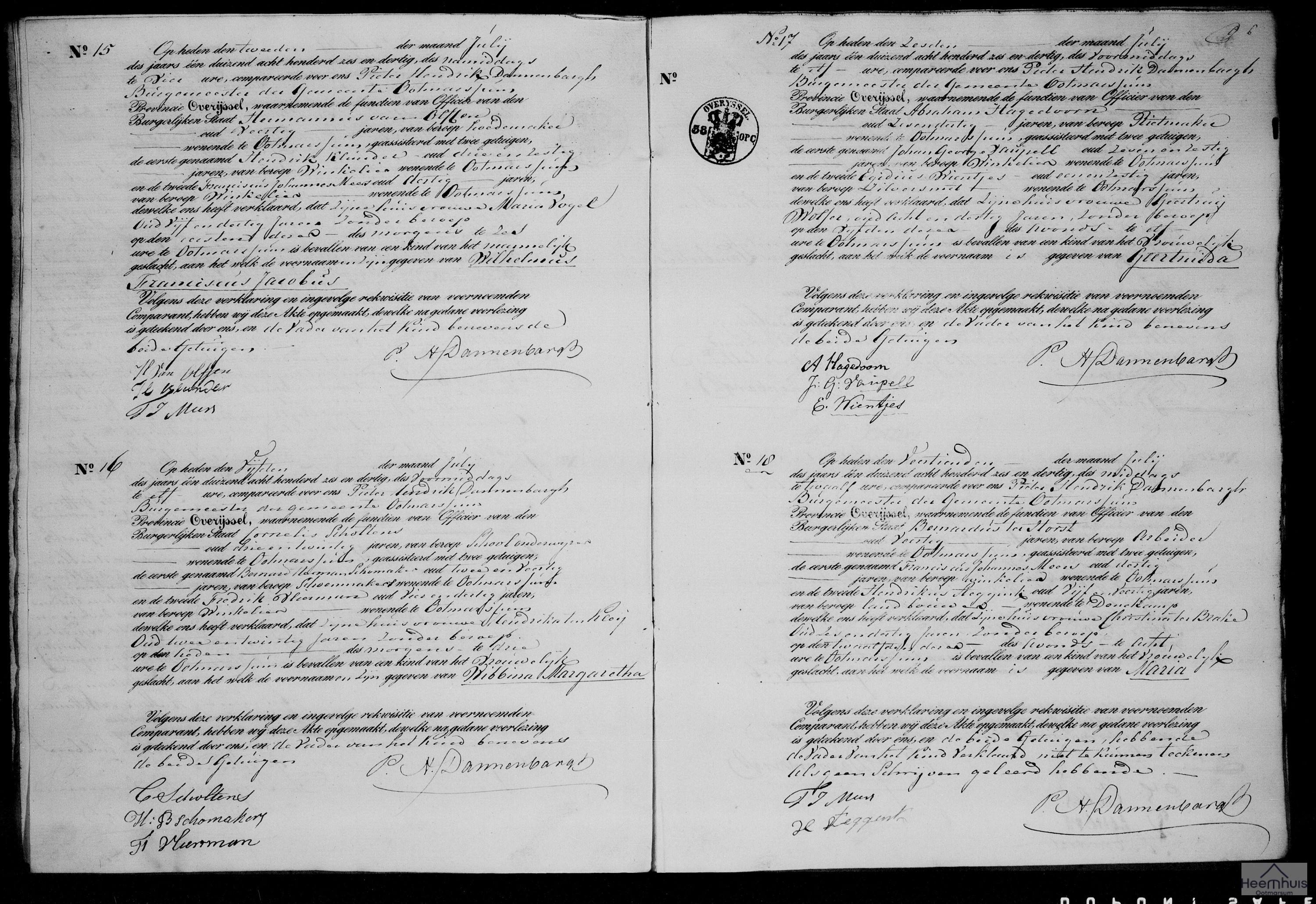 Geboorteakte van Wilhelmus Franciscus Jacobus van Olffen Geboorteakte van Wilhelmus Franciscus Jacobus van Olffen