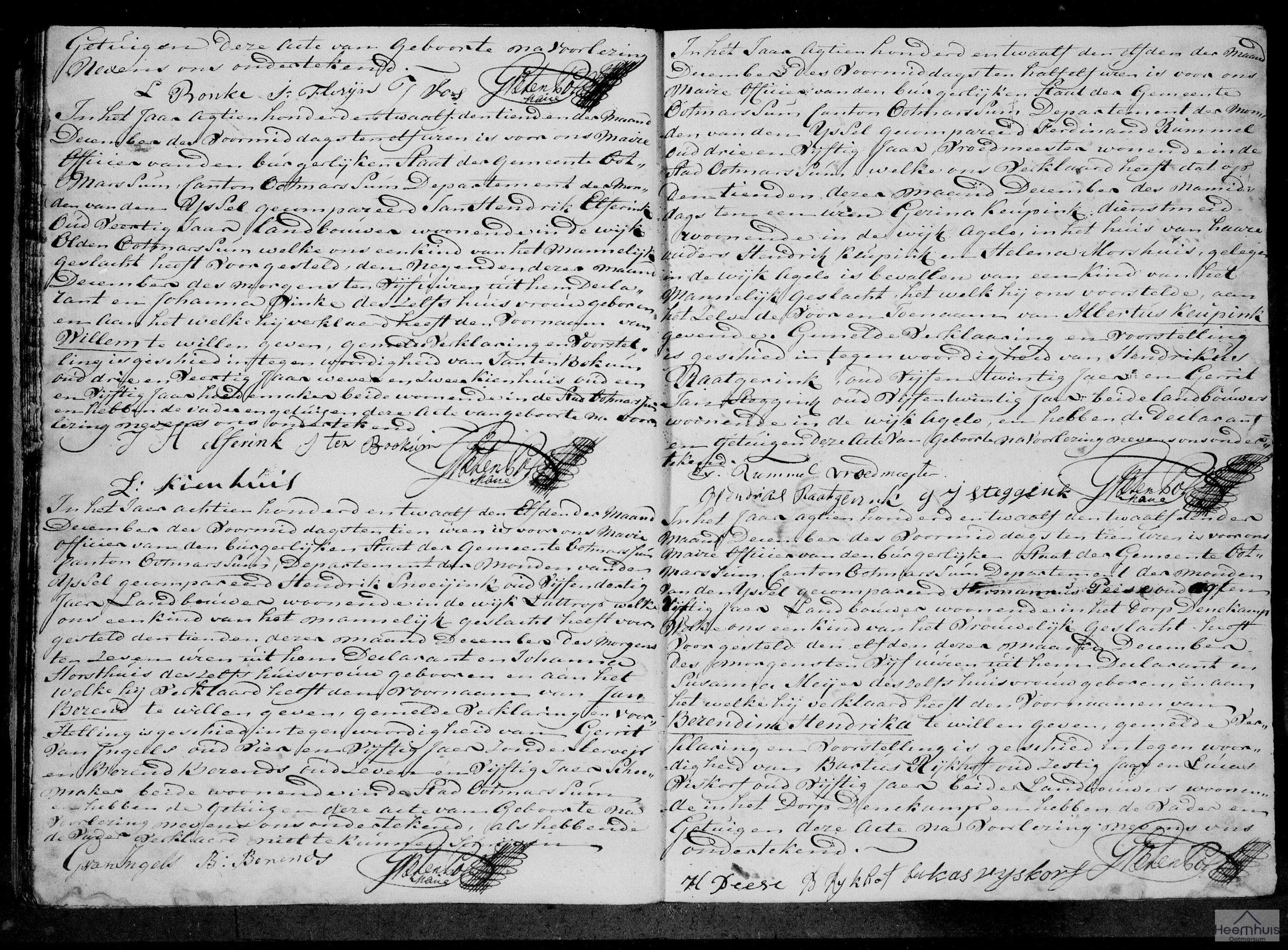 Geboorteakte van Willem Elferink