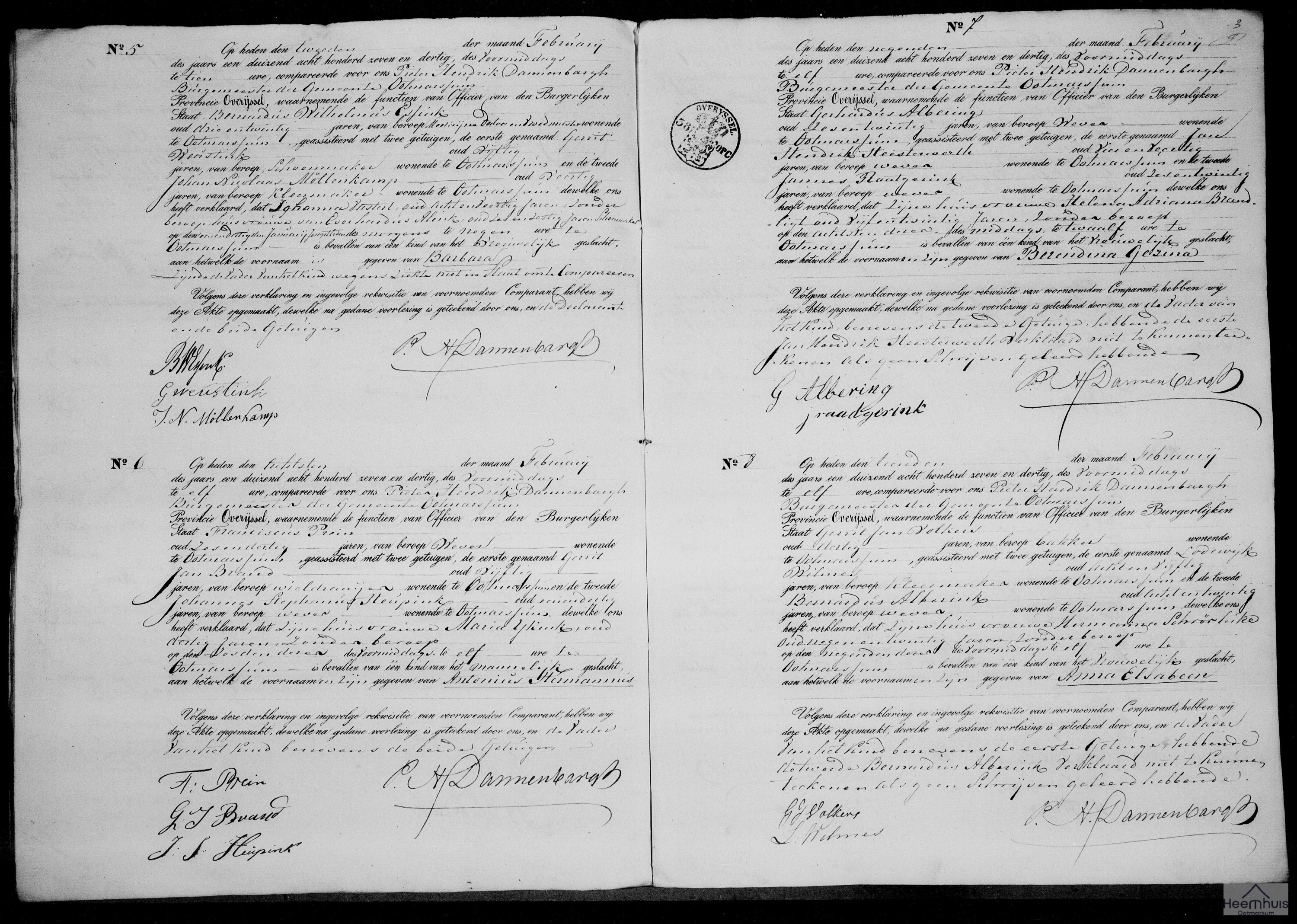 Geboorteakte van Berendina Gezina Albering