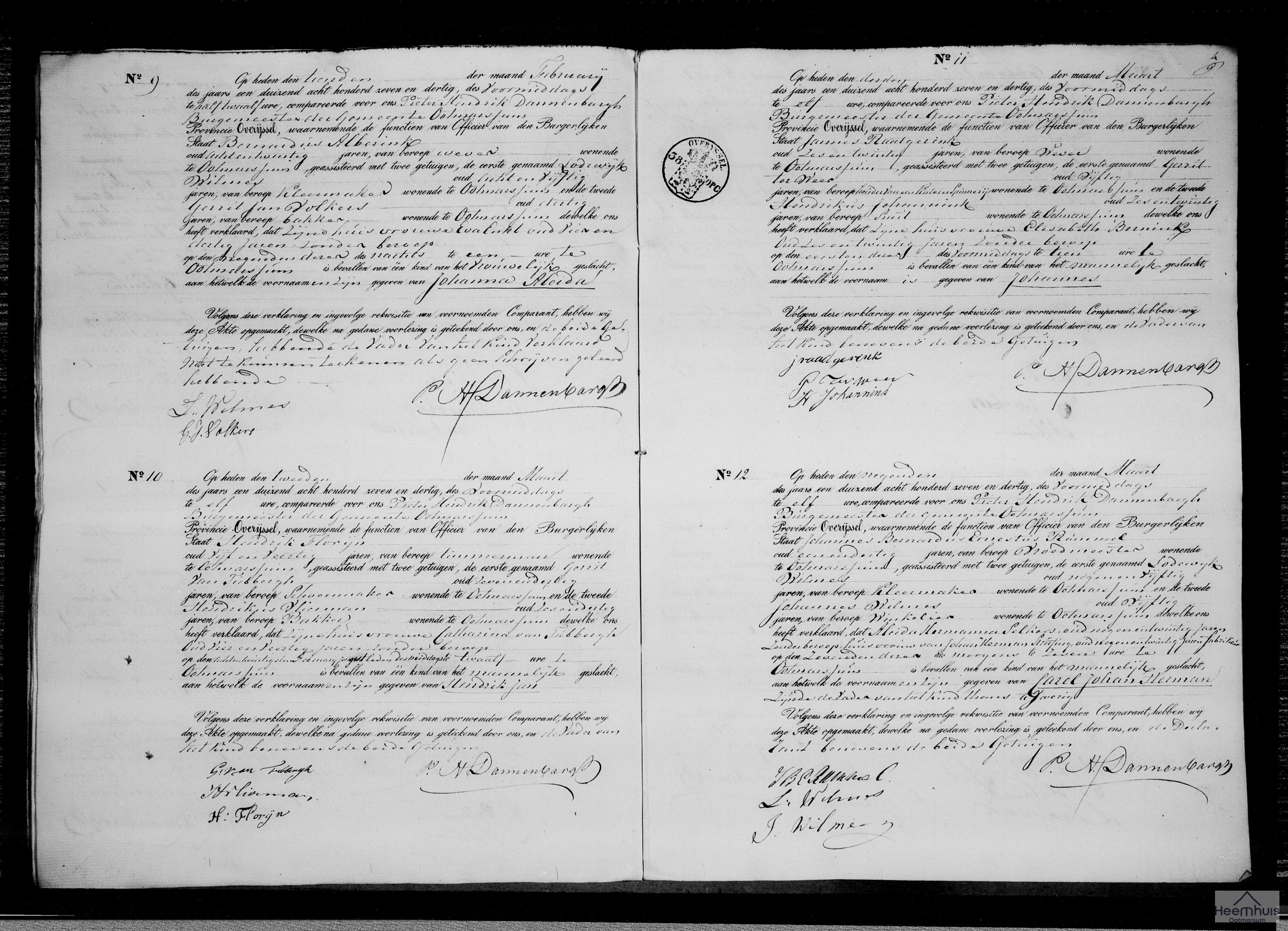 Geboorteakte van Hendrik Jan Florijn