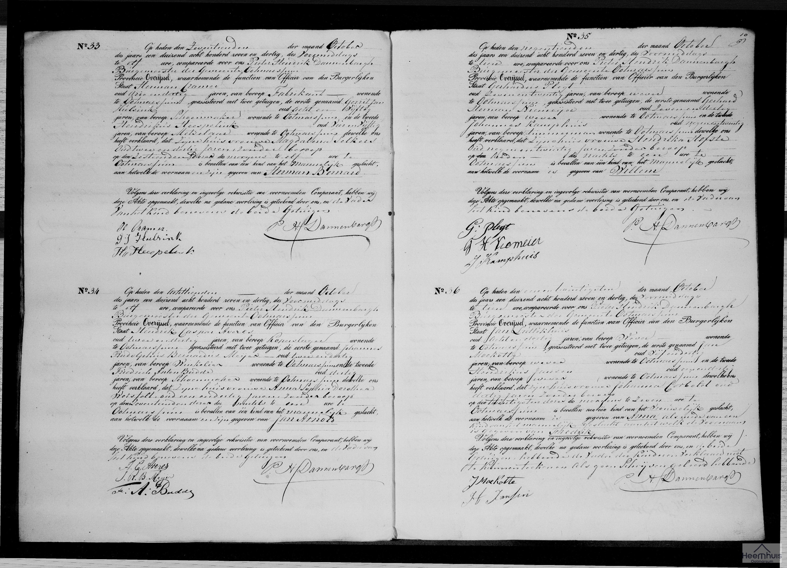 Geboorteakte van Herman Bernard Cramer