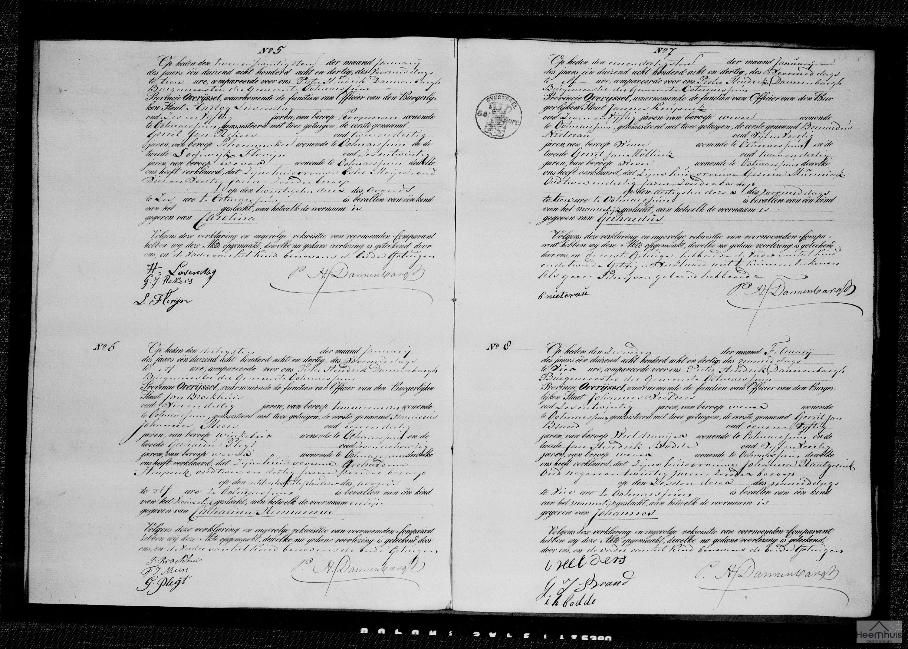 Geboorteakte van Johannes Veelders