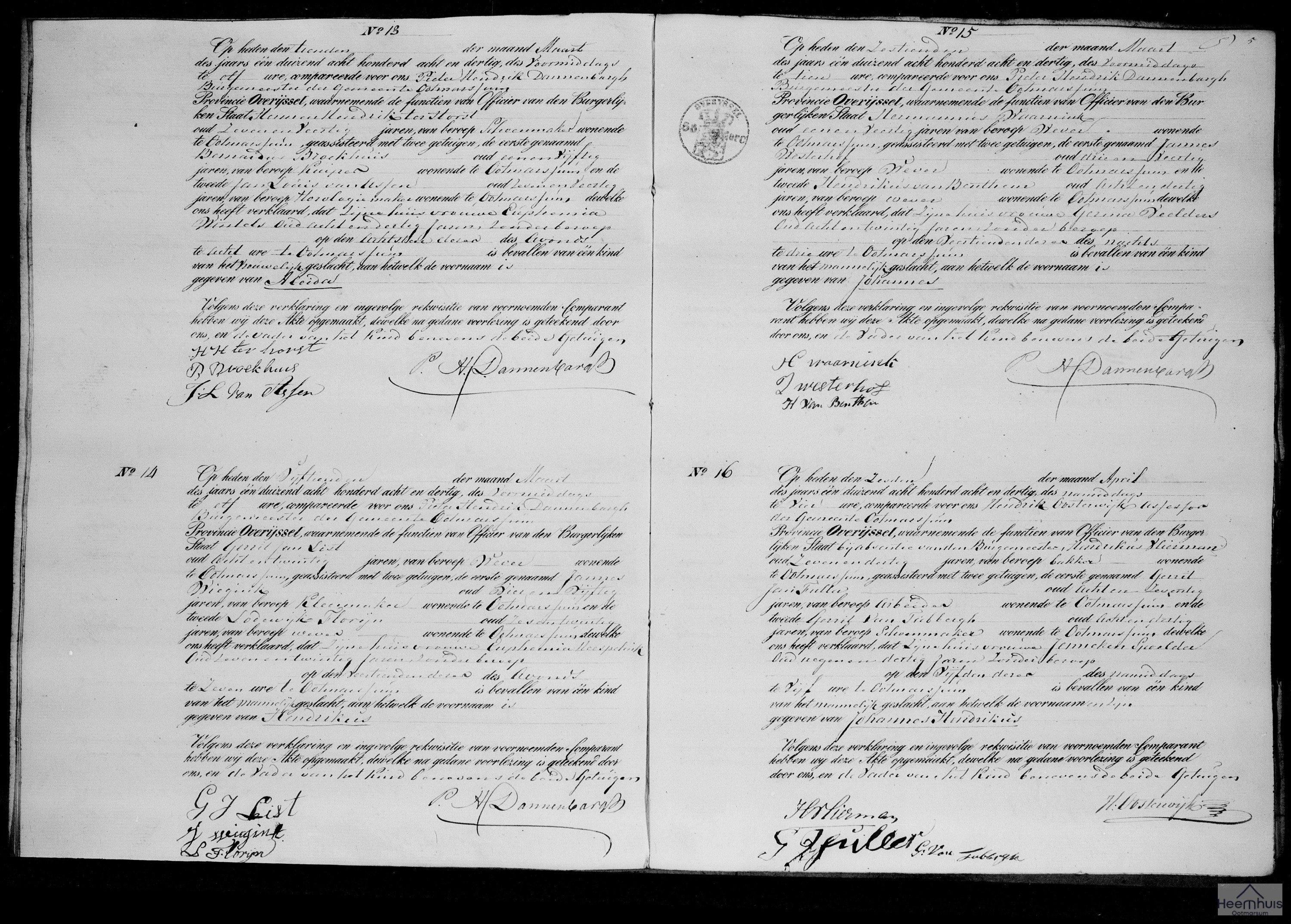 Geboorteakte van Johannes Waarnink
