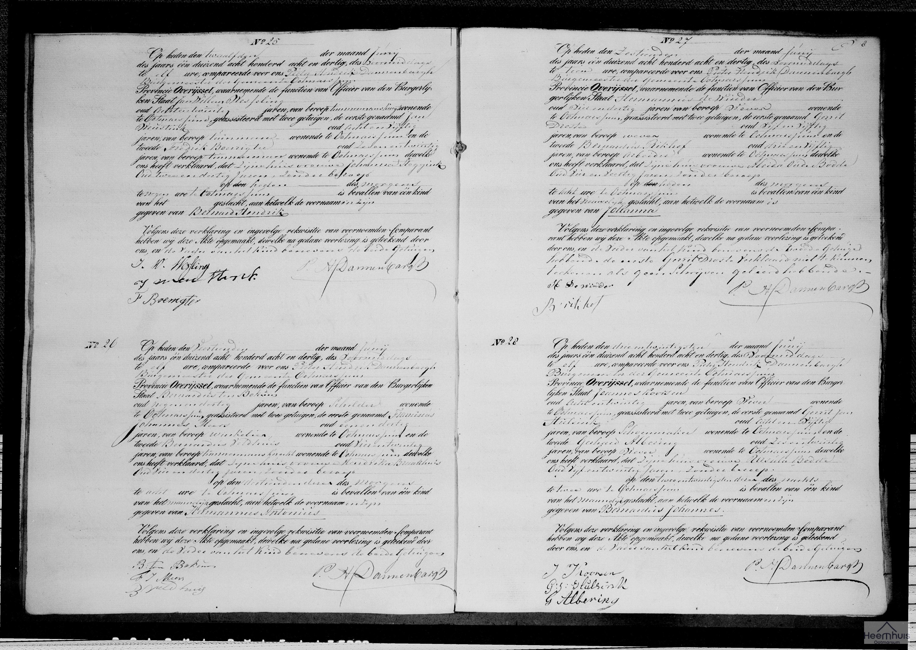 Geboorteakte van Hermannus Antonius ten Bokum