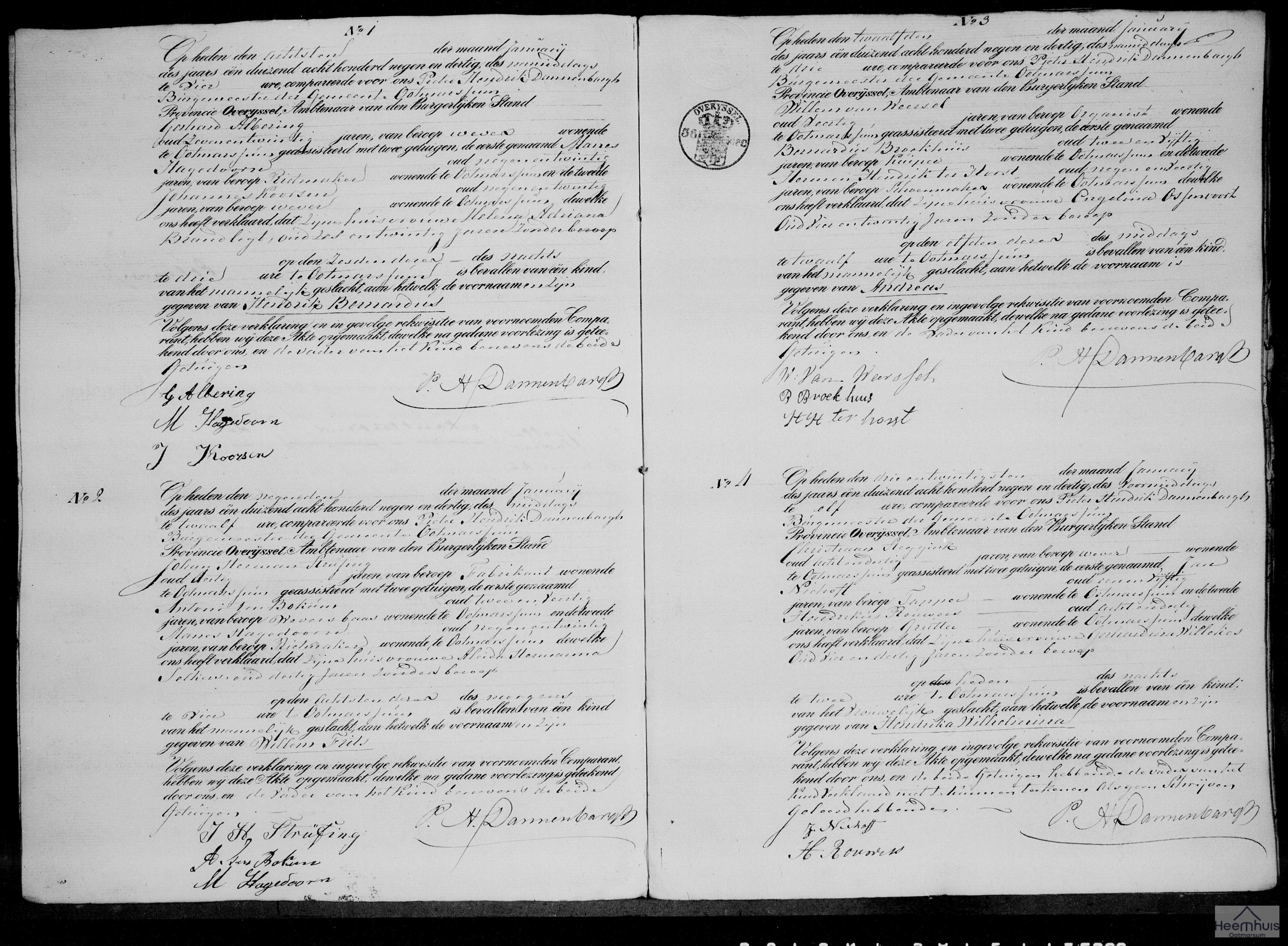 Geboorteakte van Hendrika Wilhelmina Steggink