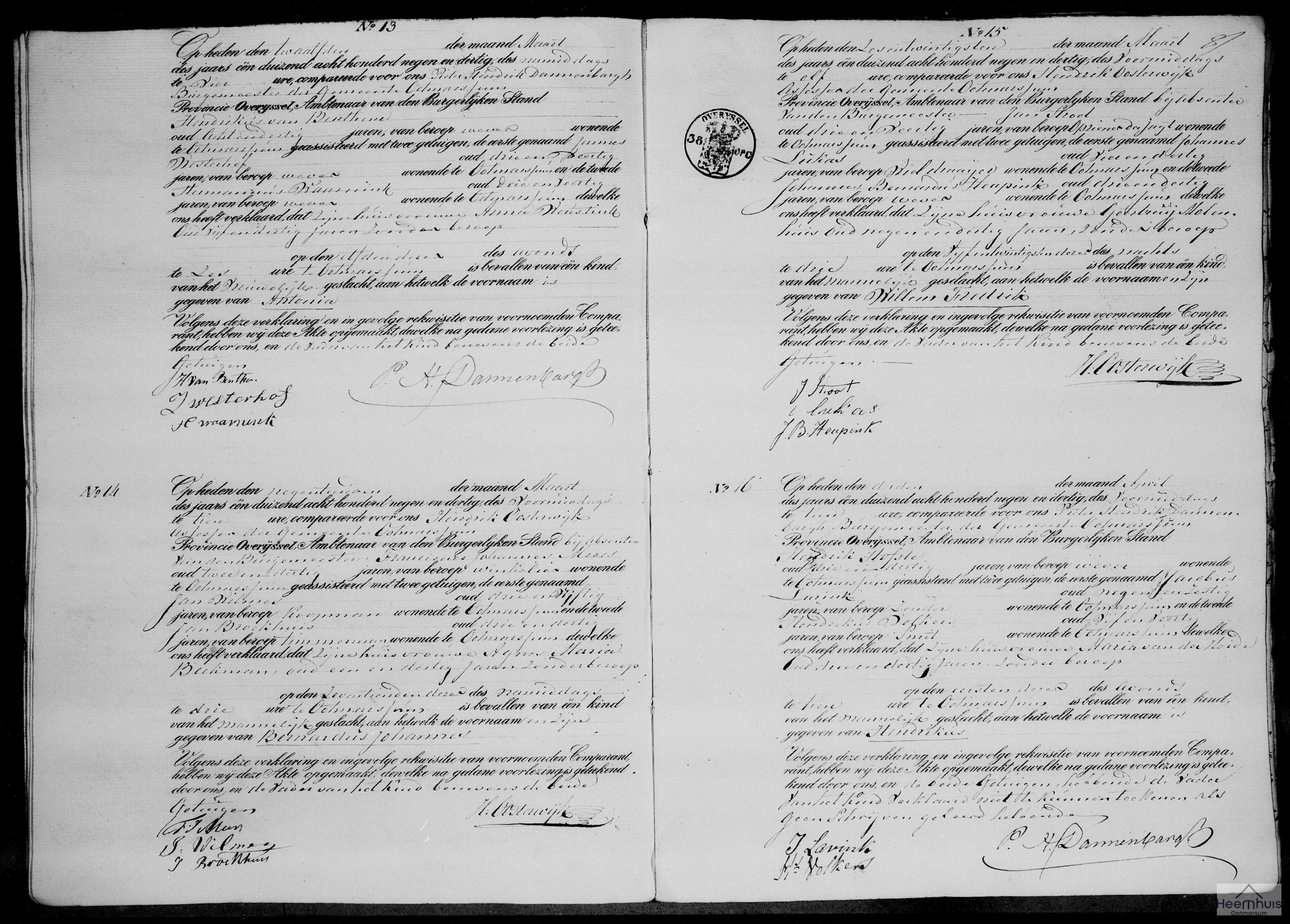 Geboorteakte van Willem Frederik Stroot