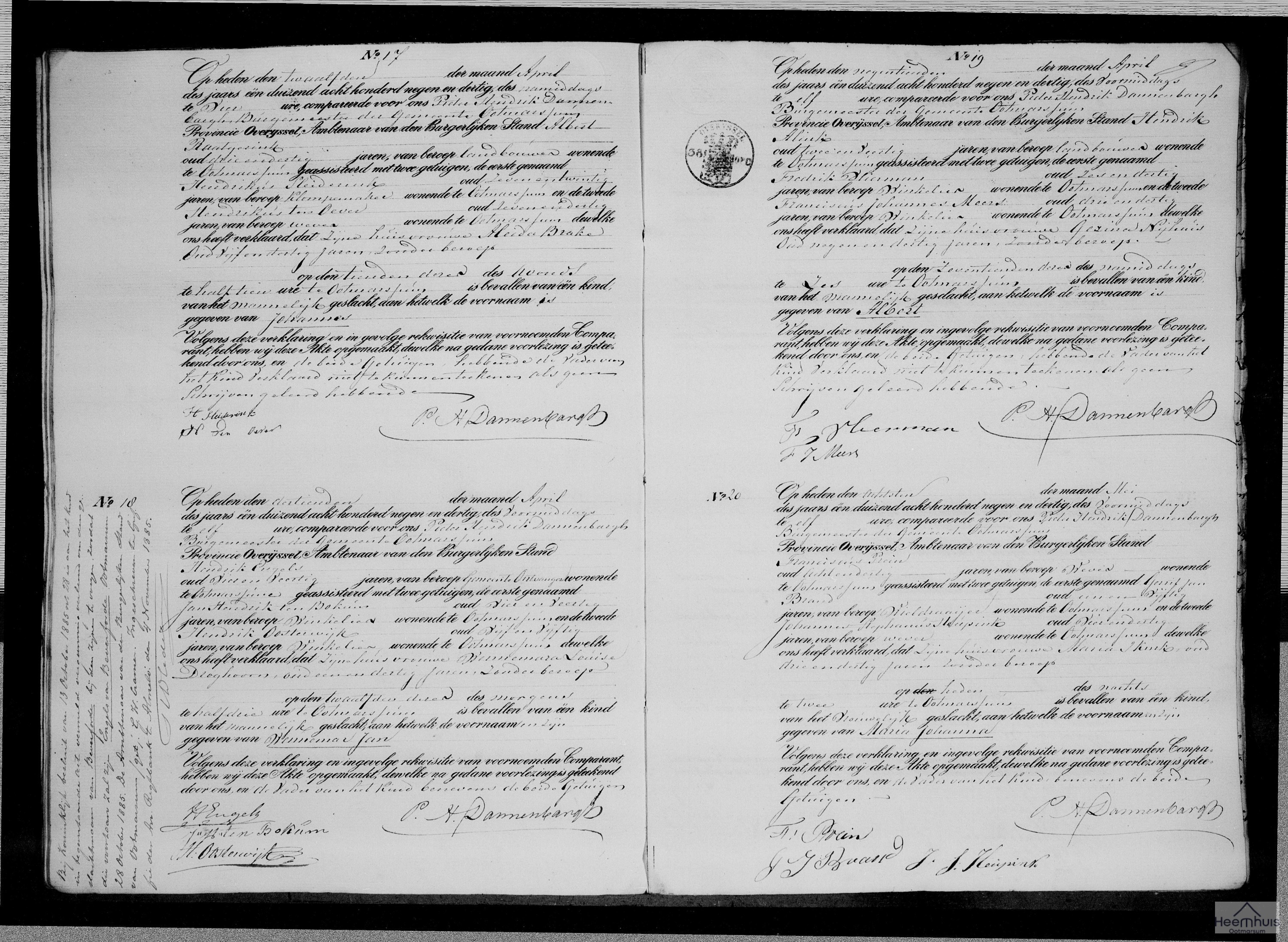 Geboorteakte van Johannes Raatgerink