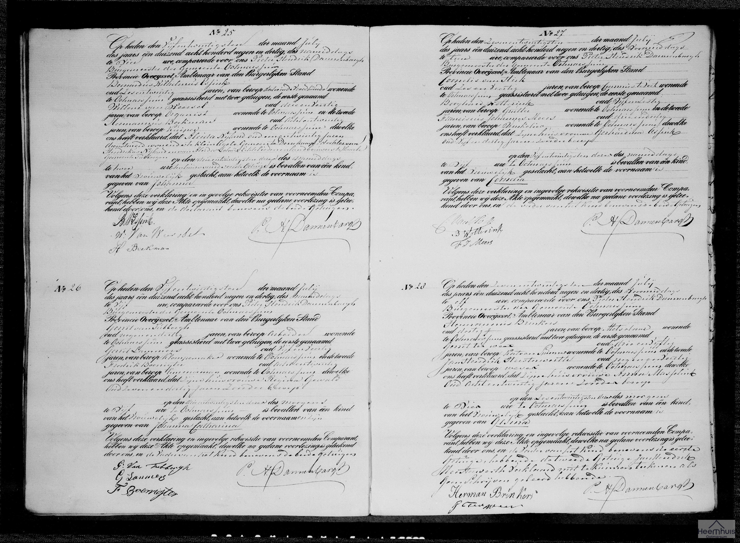 Geboorteakte van Johanna Catharina van Tubbergh