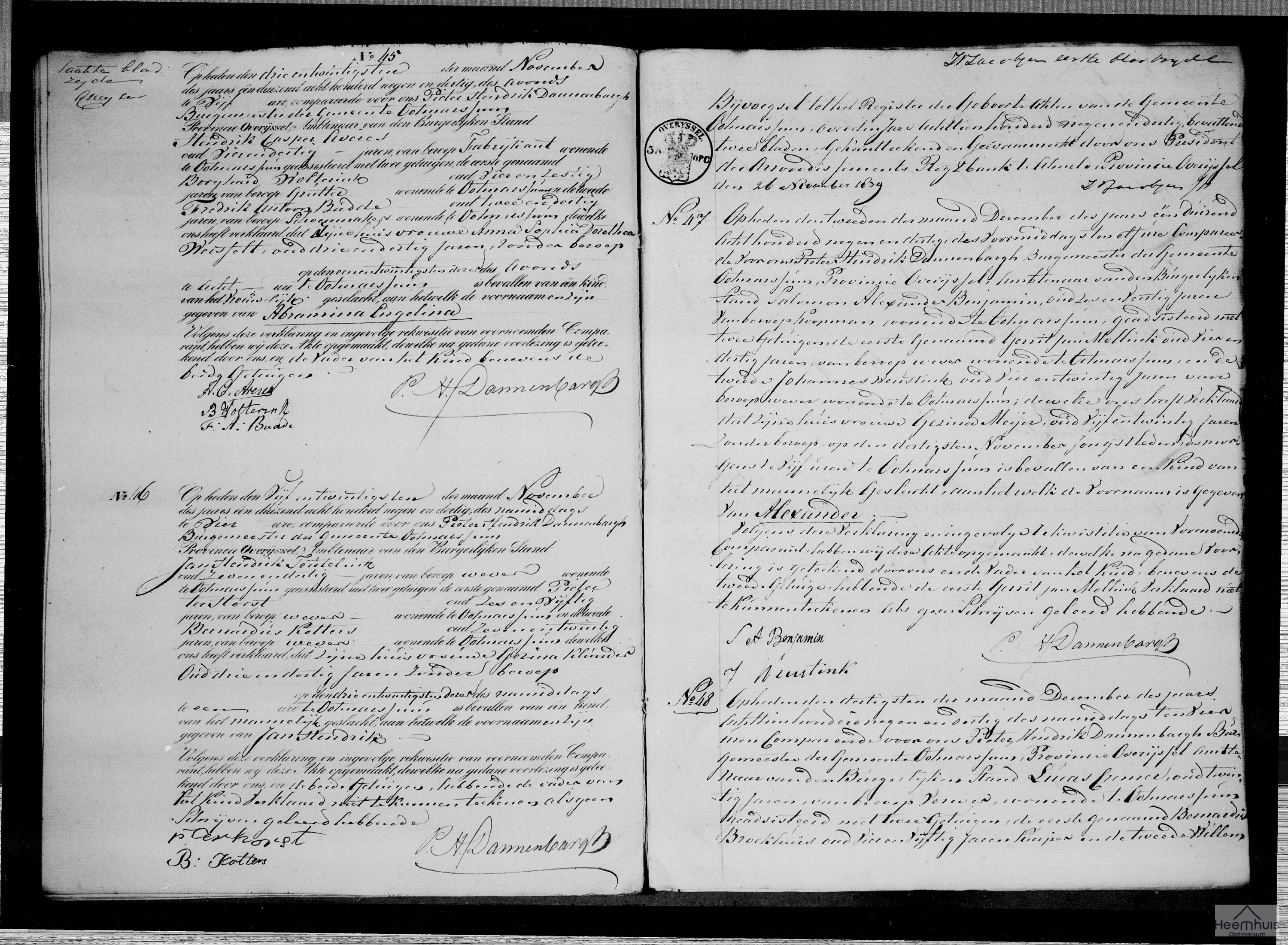 Geboorteakte van Alexander Benjamin