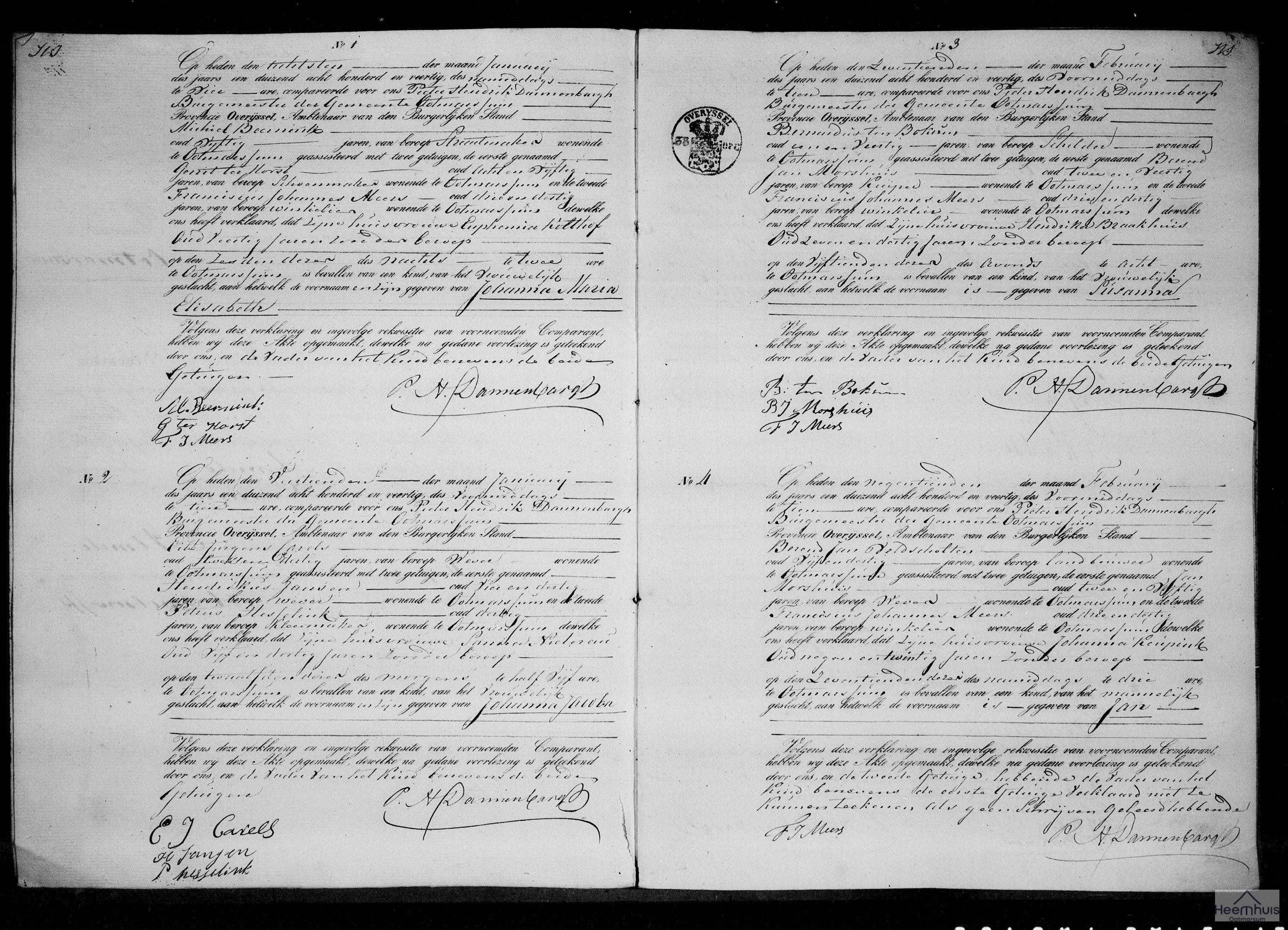 Geboorteakte van Susanna ten Bokum Geboorteakte van Susanna ten Bokum