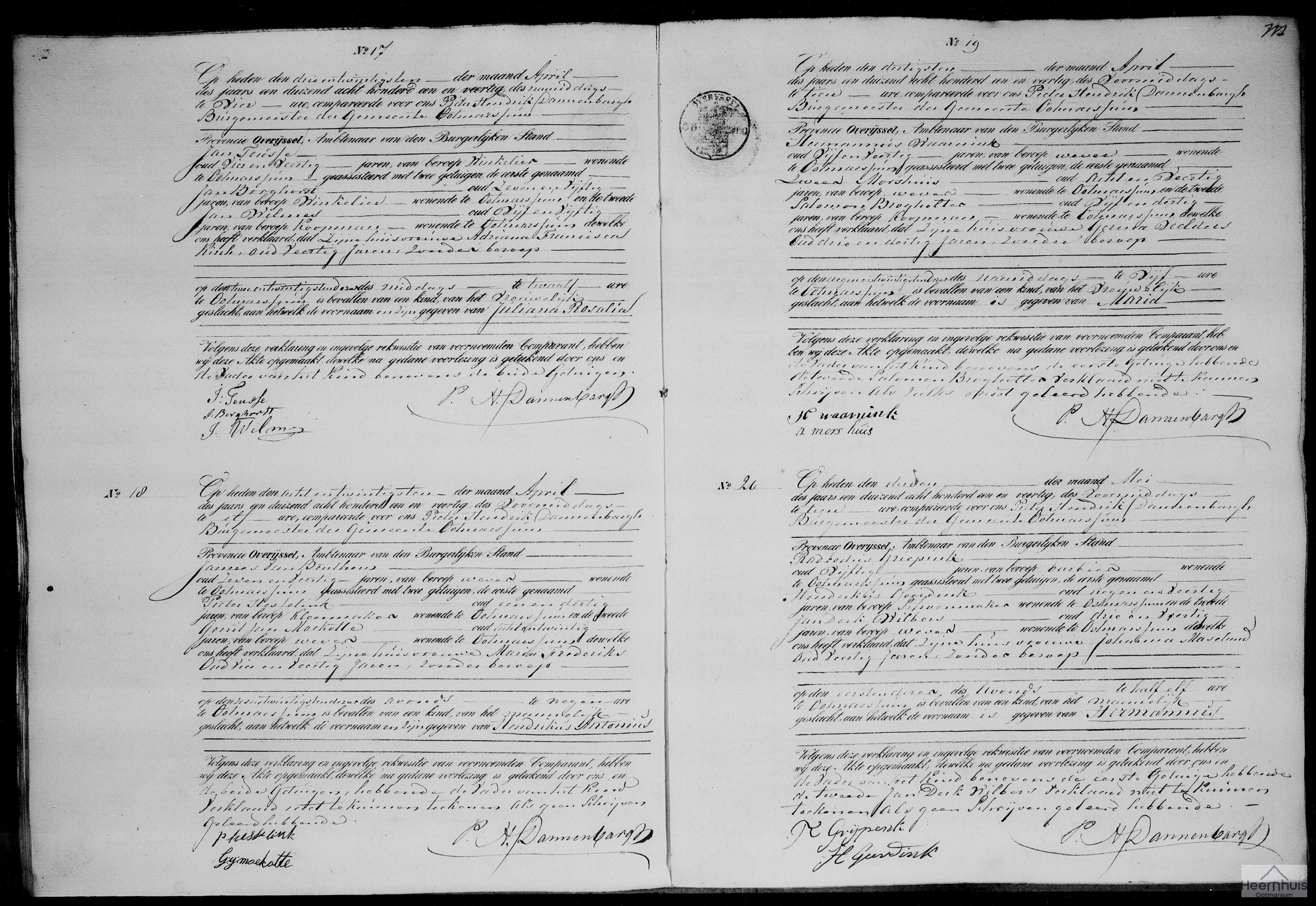 Geboorteakte van Hendrikus Antonius van Benthem