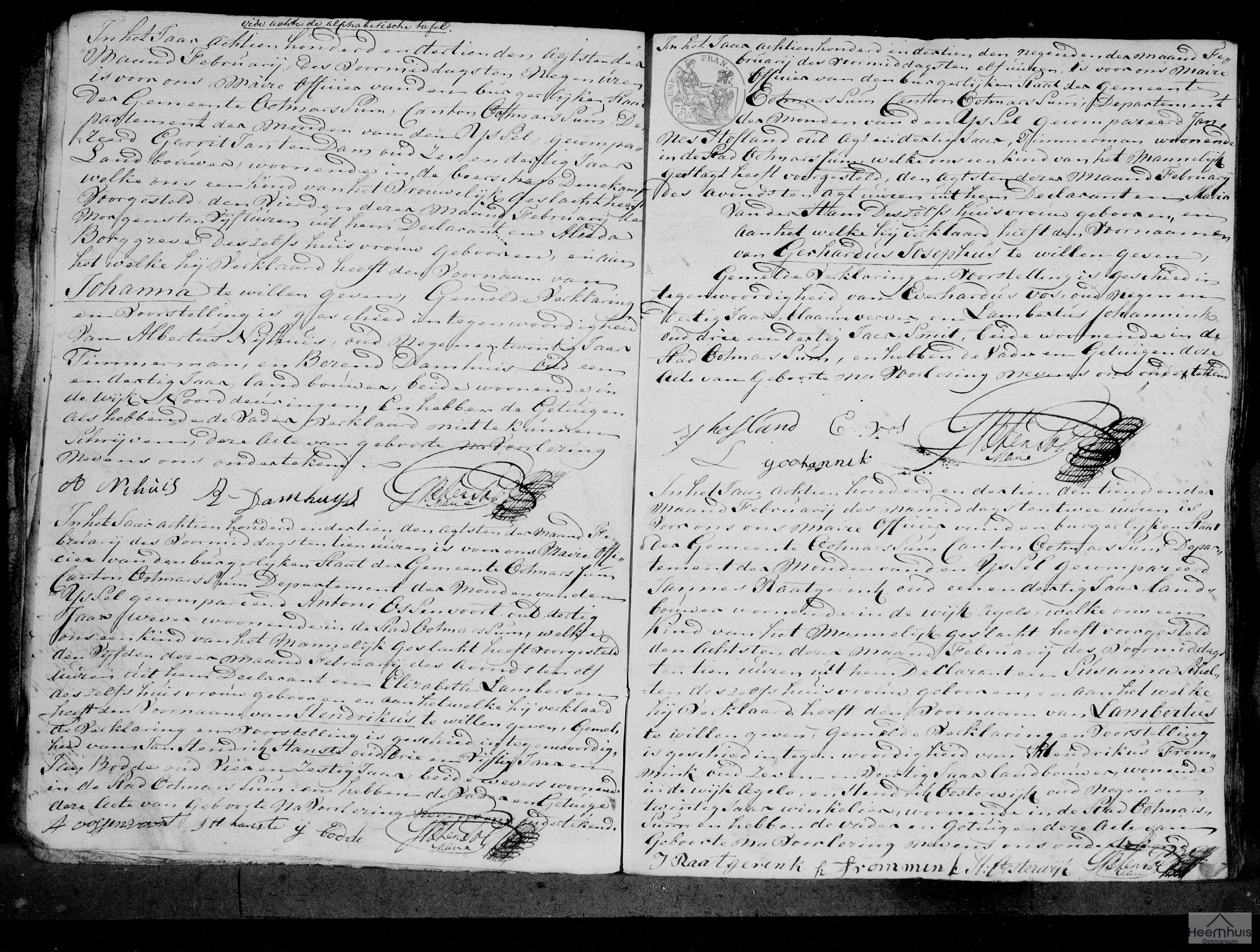 Geboorteakte van Hendrikus Ossenvoort