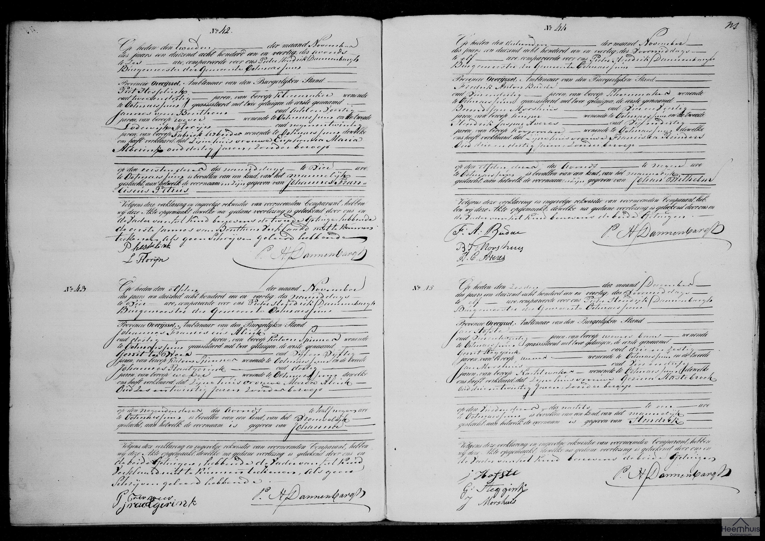 Geboorteakte van Johannes Franciscus Petrus Hesselink