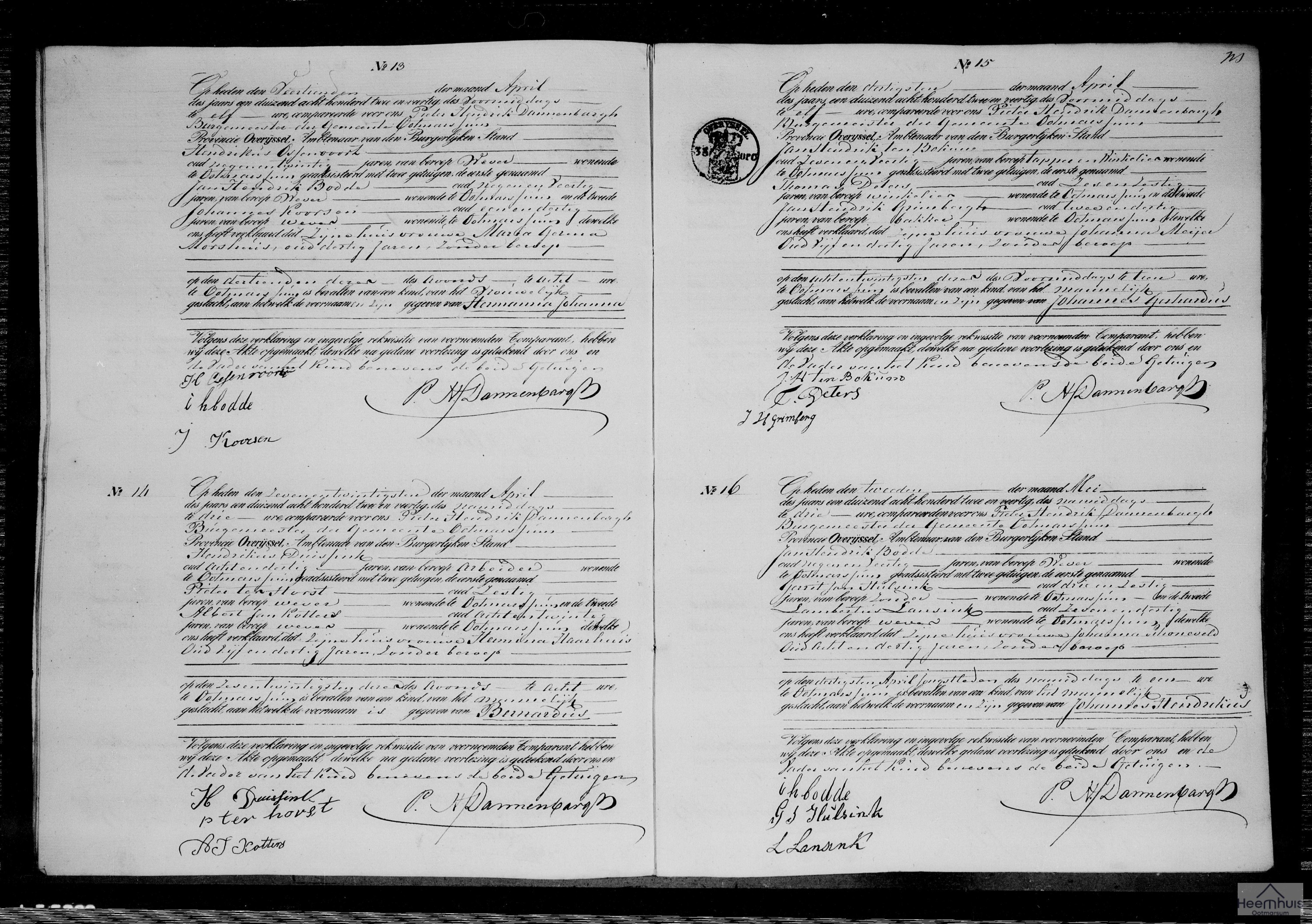 Geboorteakte van Johannes Hendrikus Bodde Geboorteakte van Johannes Hendrikus Bodde