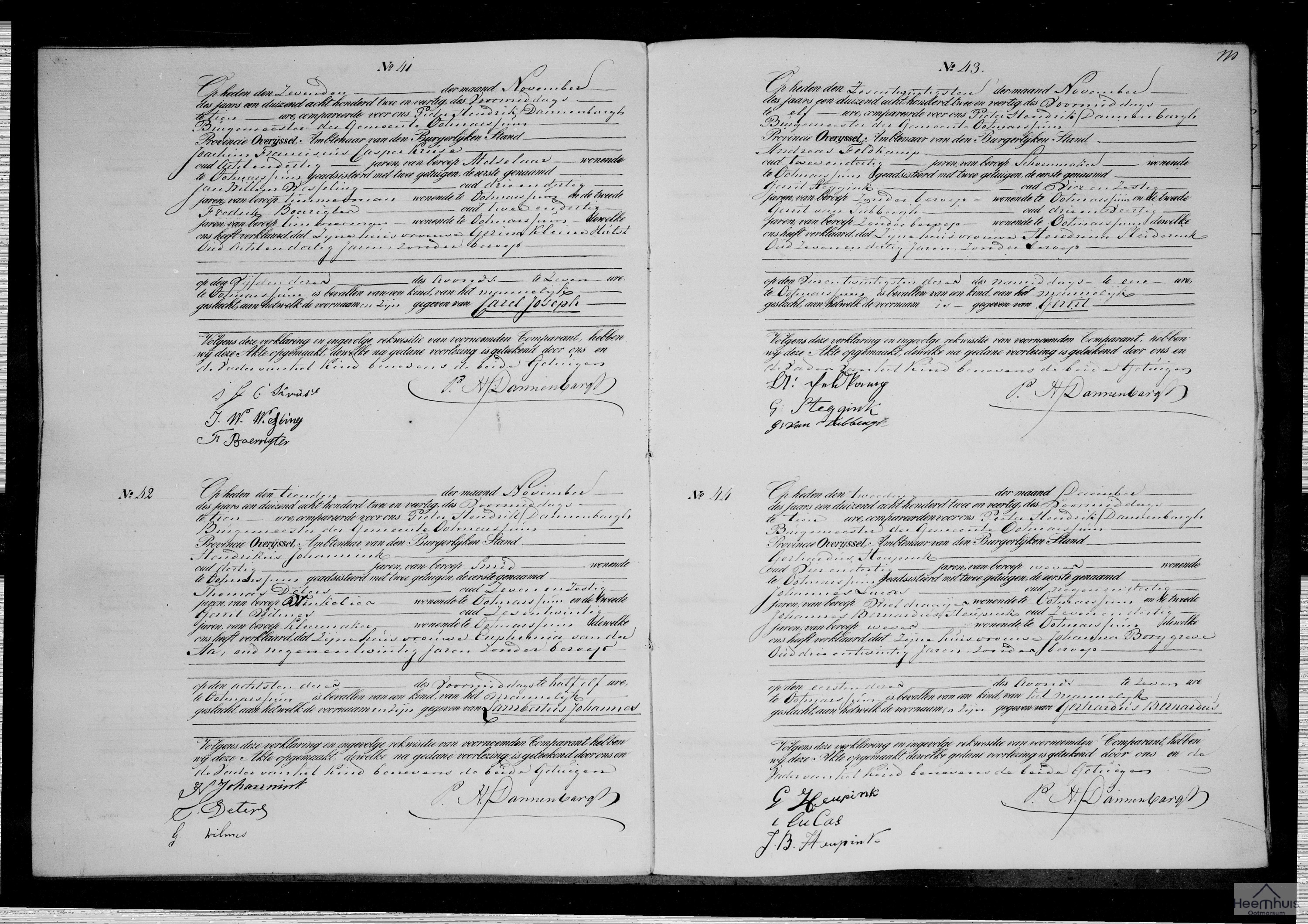 Geboorteakte van Gerhardus Bernardus Heupink