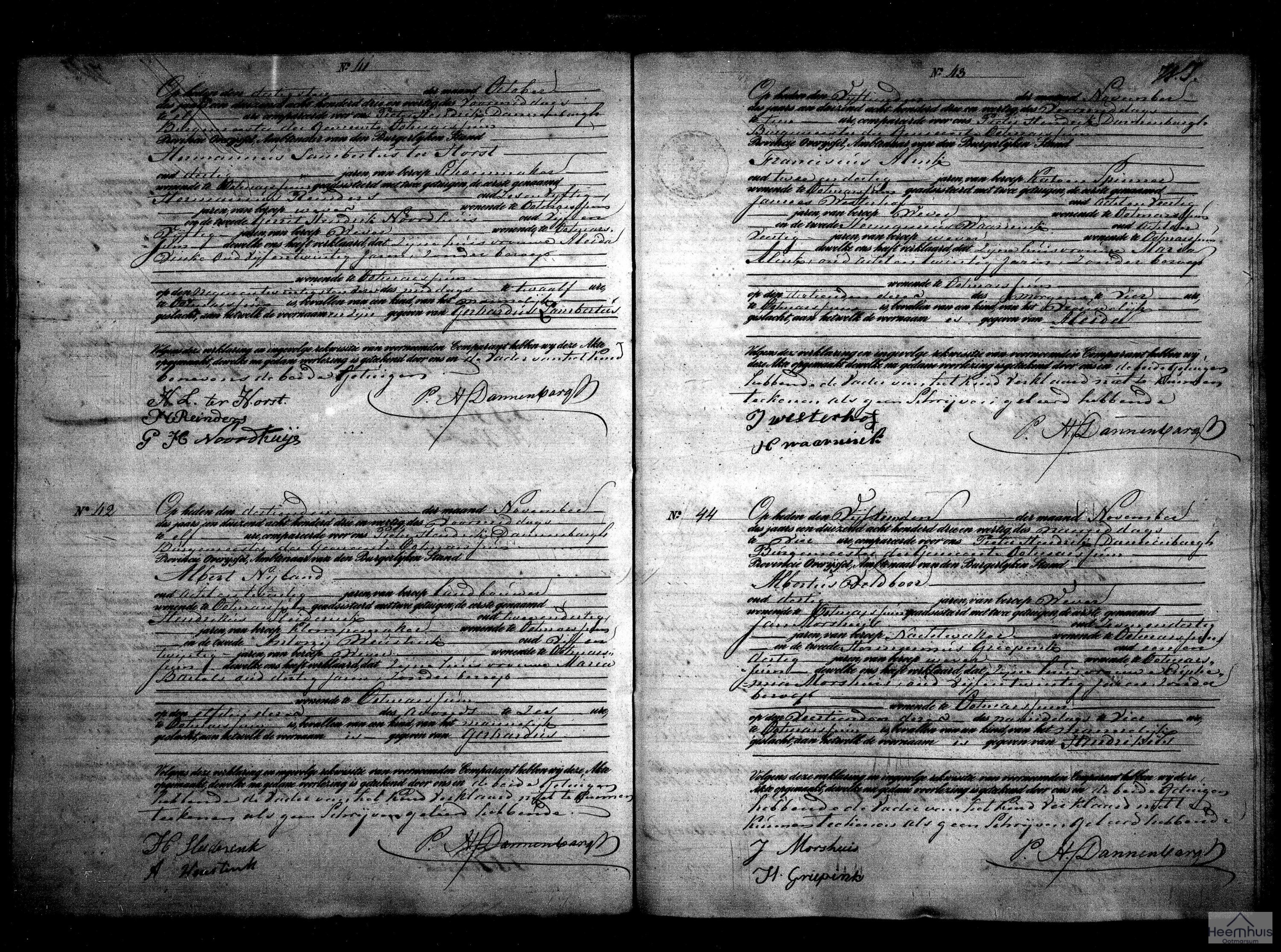 Geboorteakte van Hendrikus Veldboer