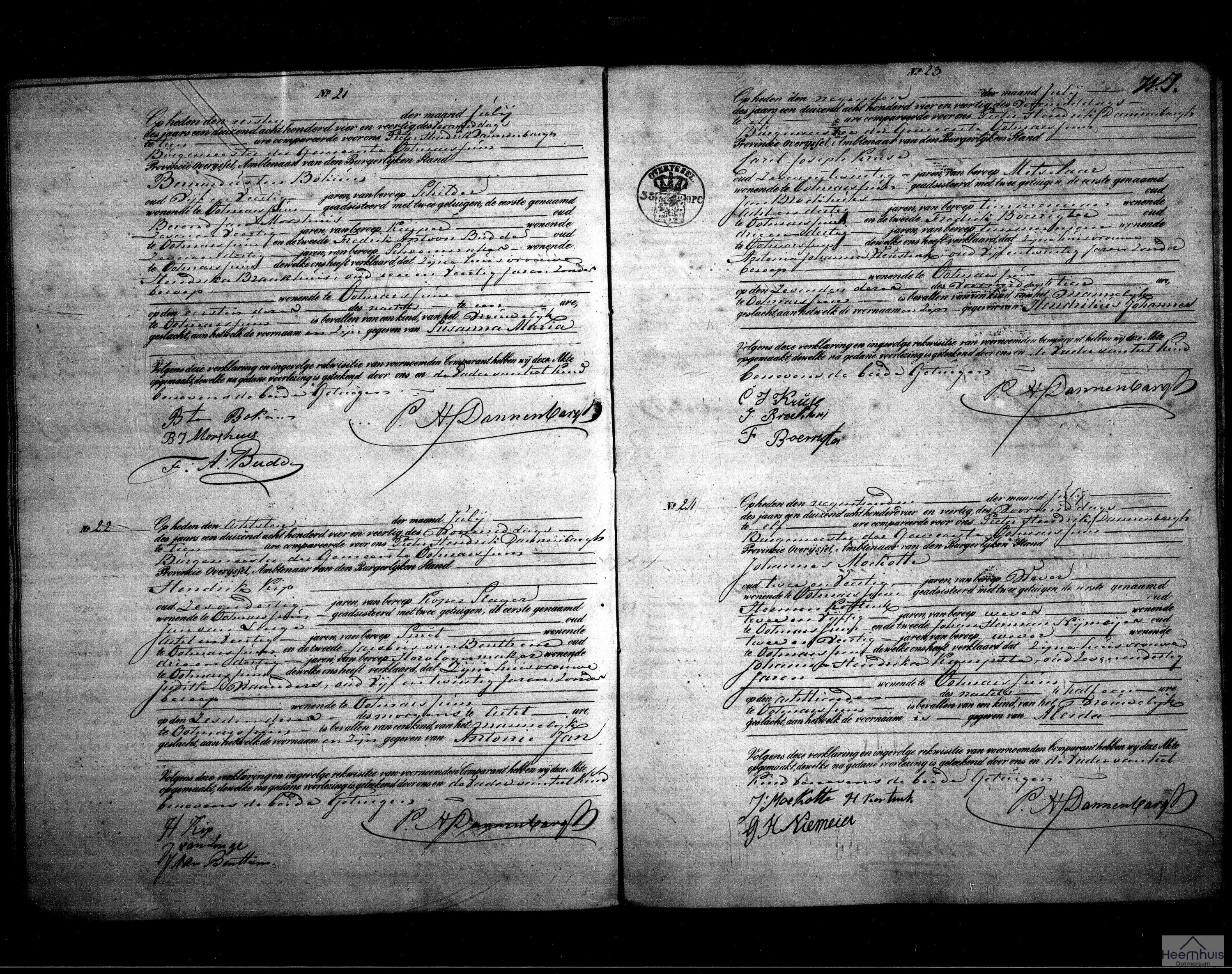 Geboorteakte van Susanna Maria ten Bokum Geboorteakte van Susanna Maria ten Bokum