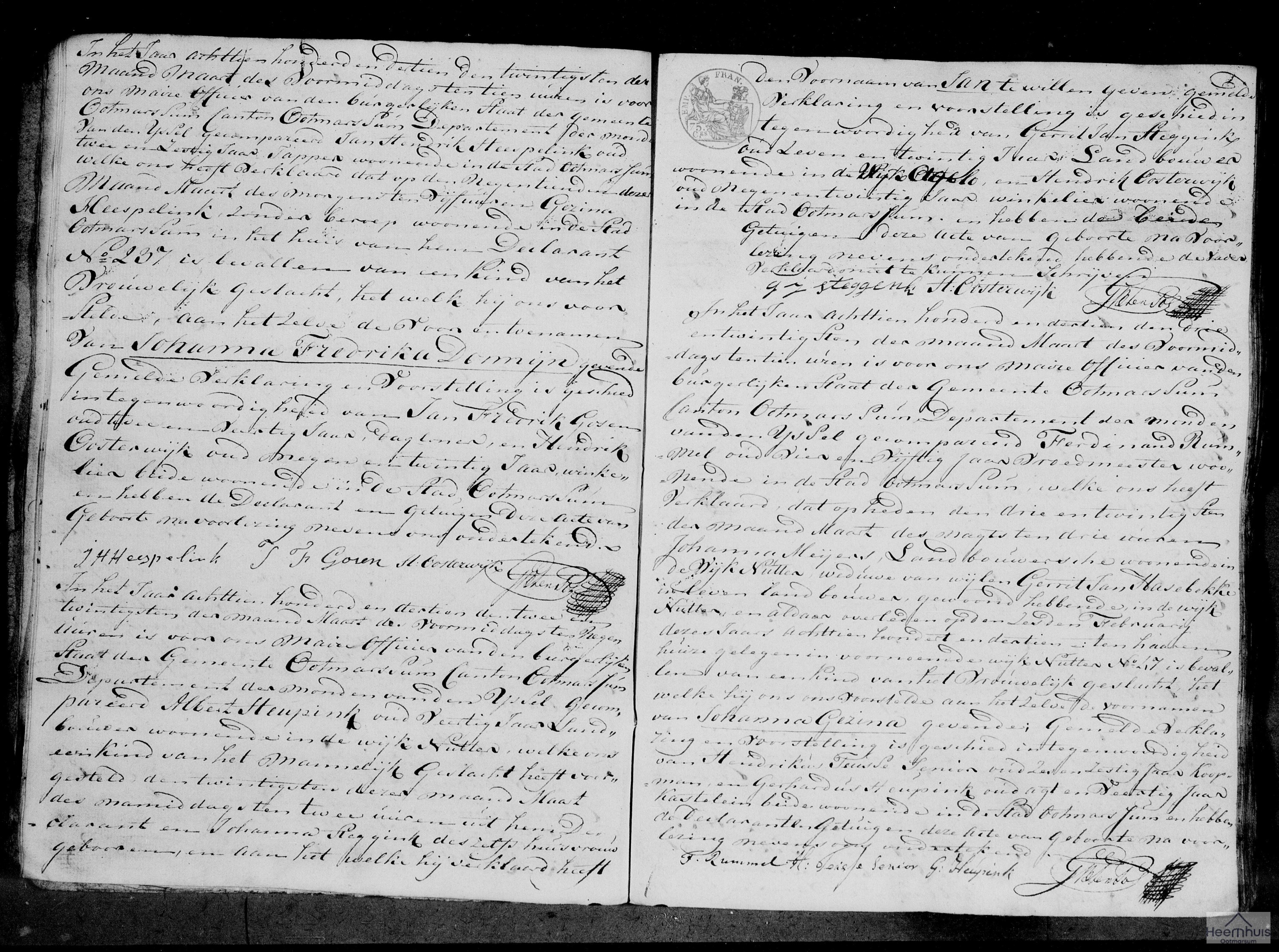 Geboorteakte van Johanna Gezina Haselbekke