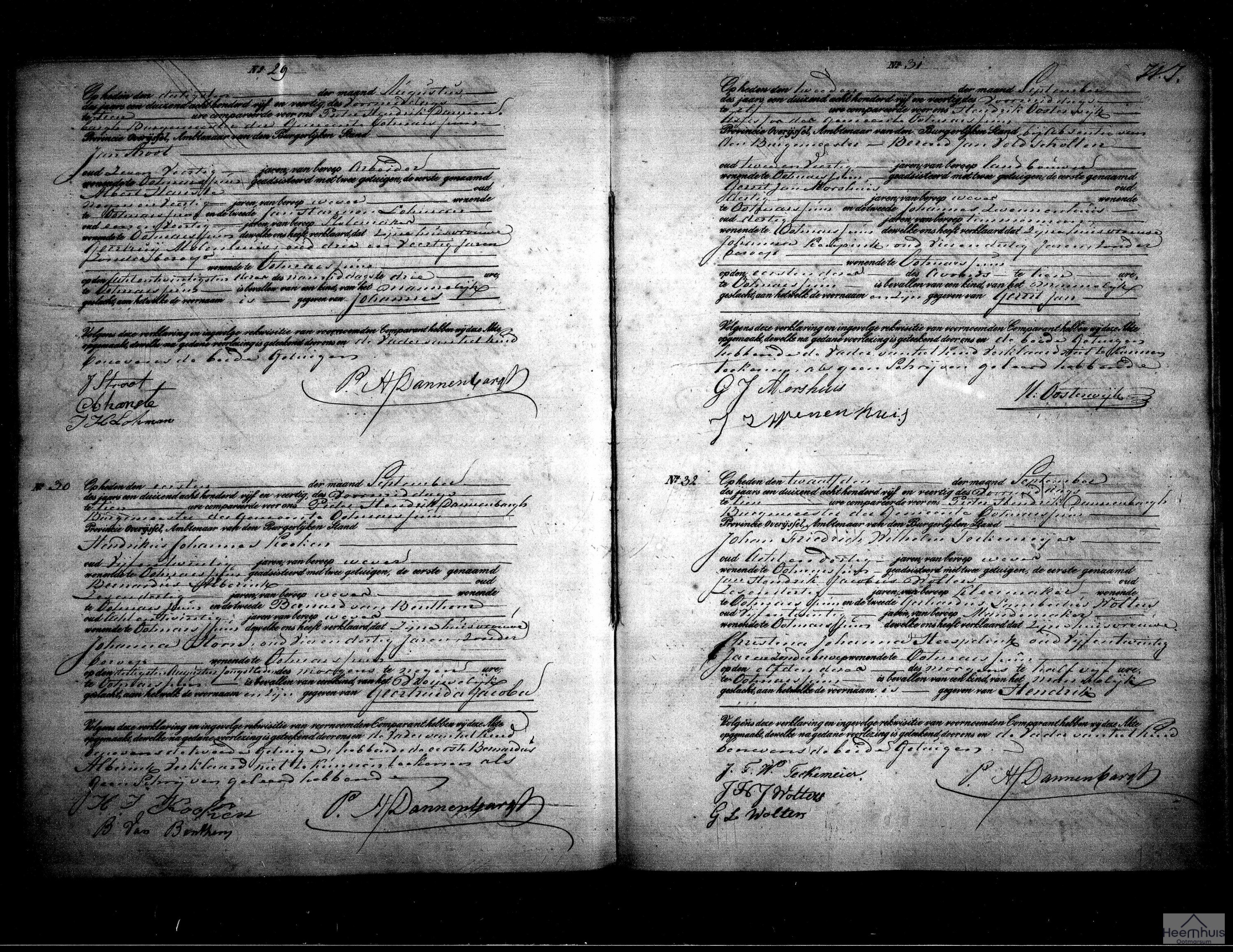 Geboorteakte van Hendrik Teckemeijer