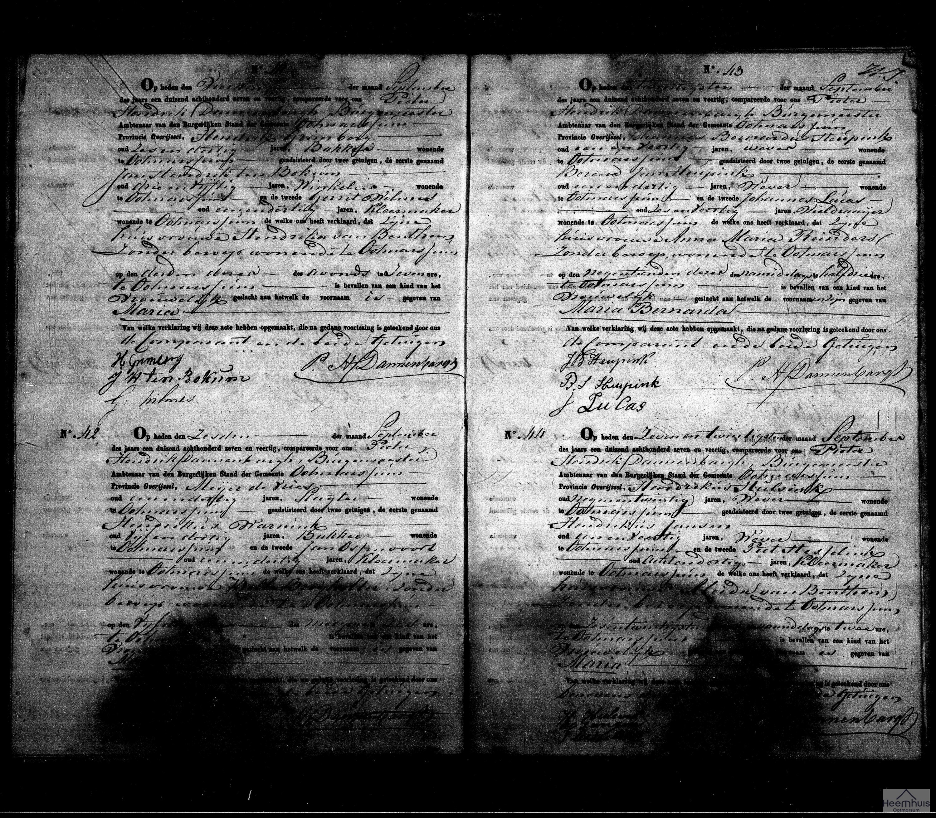 Geboorteakte van Maria Hulsink