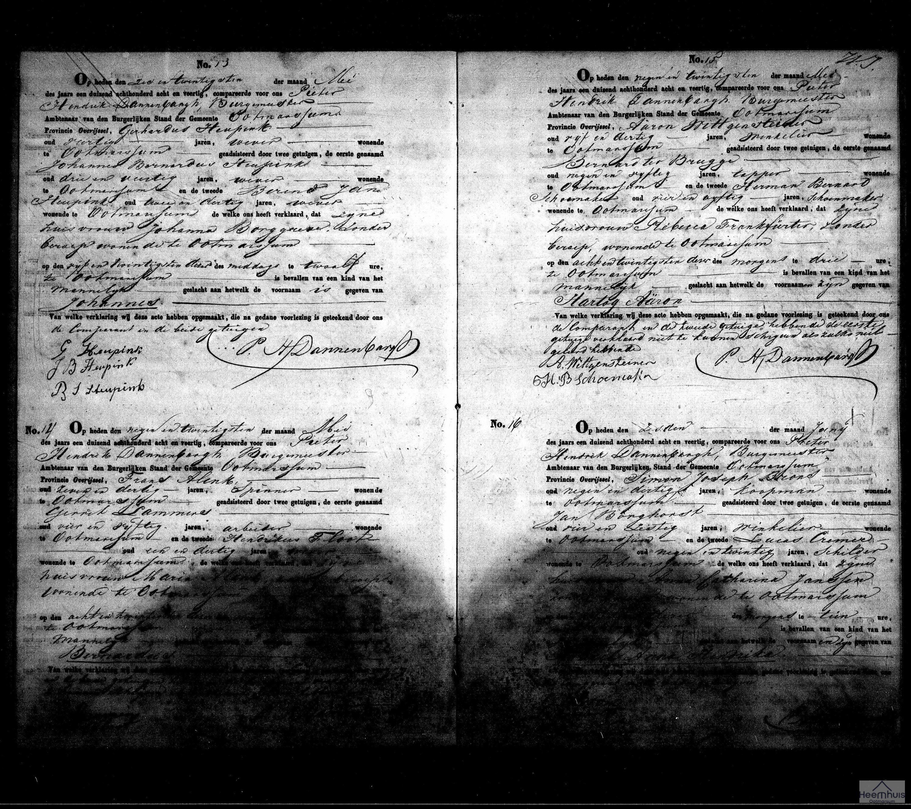 Geboorteakte van Johannes Heupink Geboorteakte van Johannes Heupink