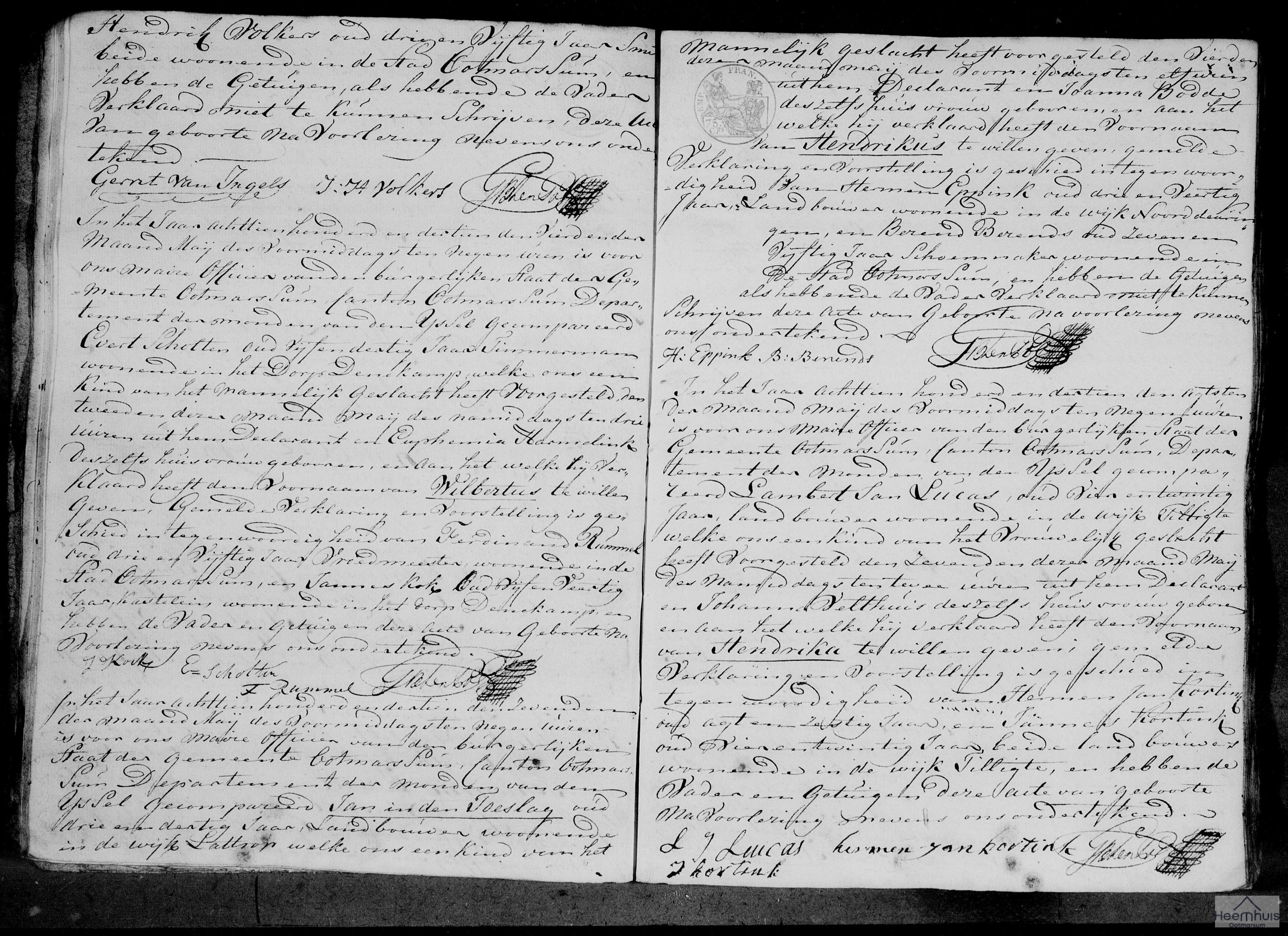 Geboorteakte van Wilbertus Scholten