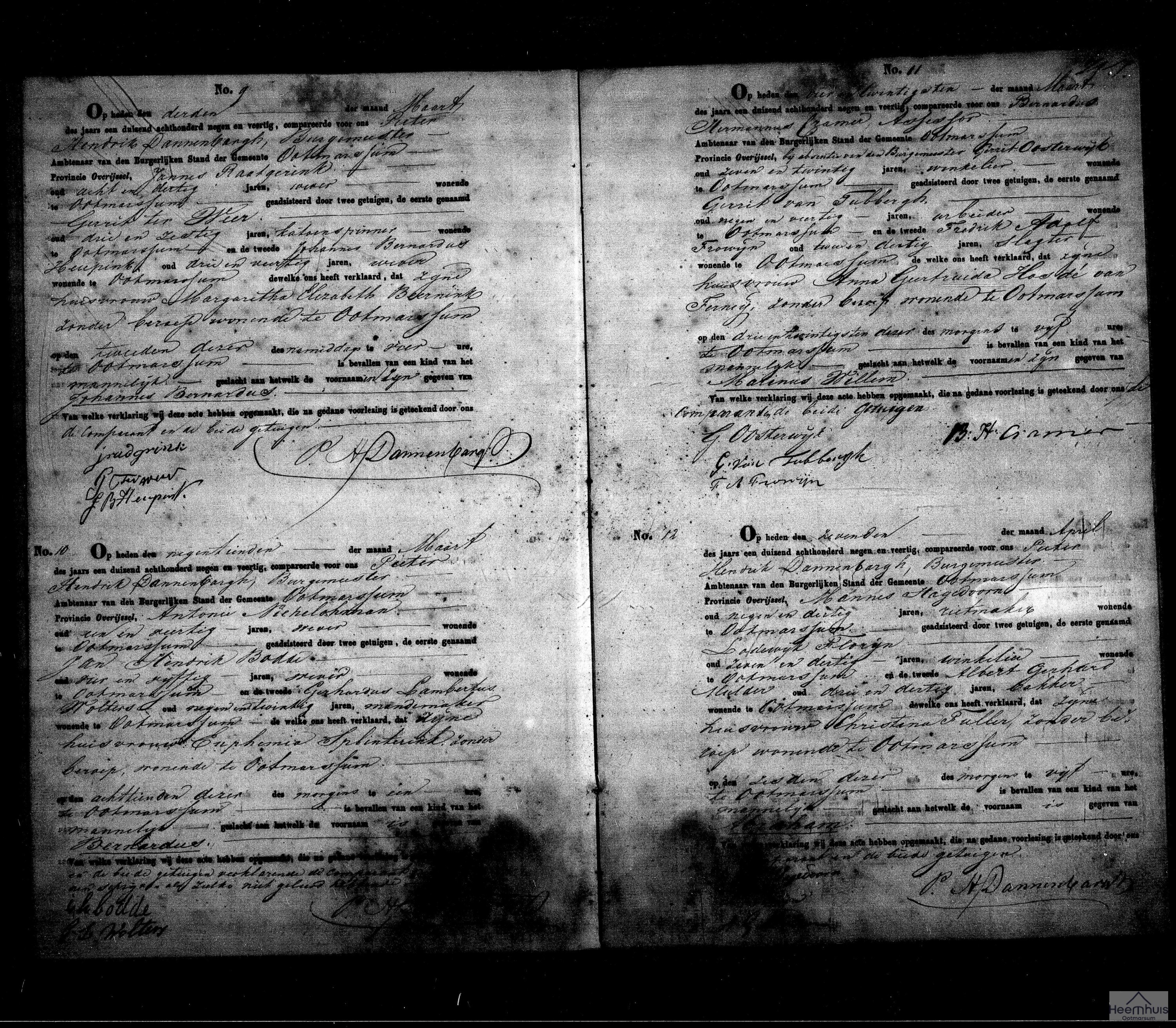 Geboorteakte van Marinus Willem Oosterwijk