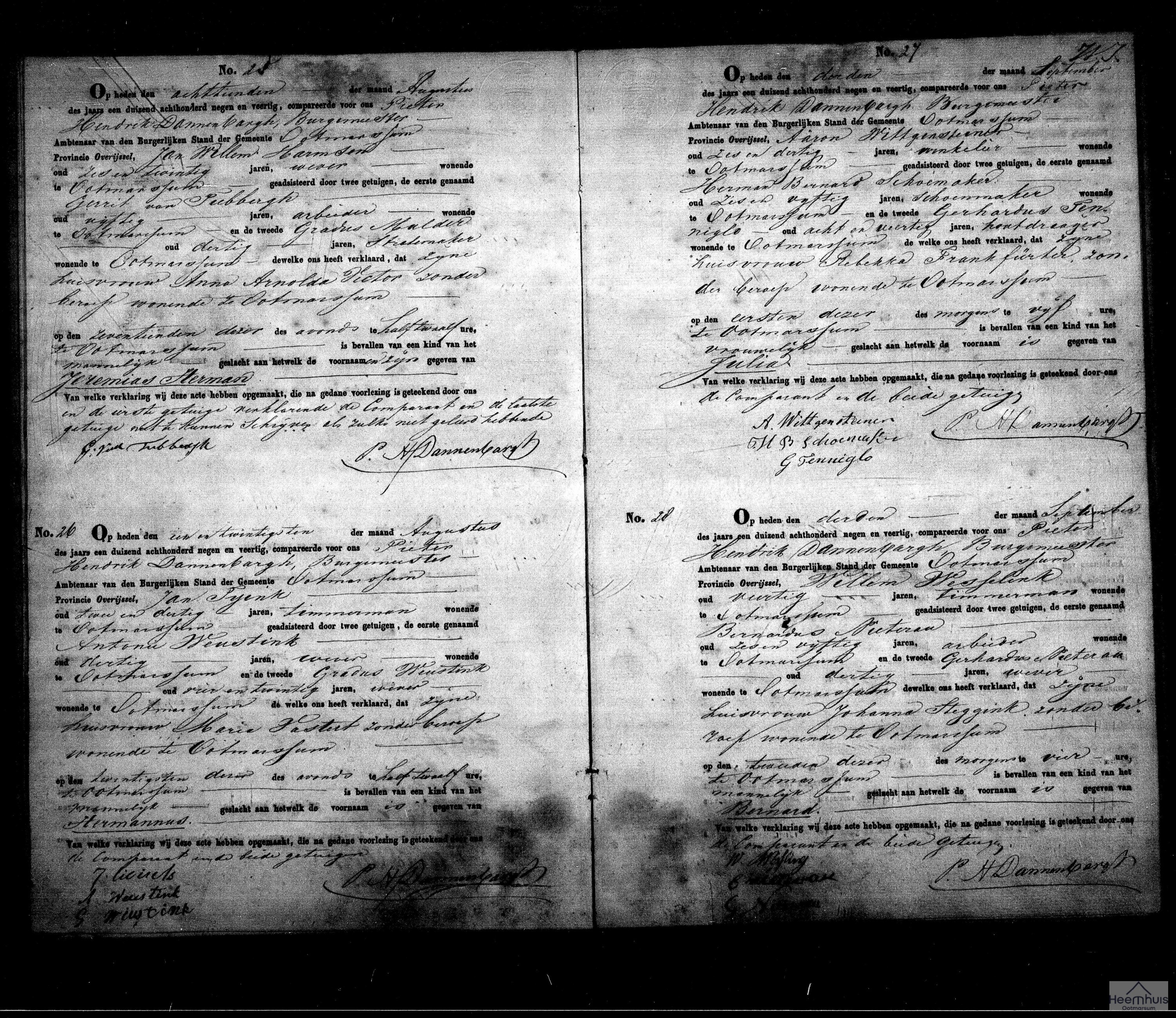 Geboorteakte van Jeremias Herman Harmsen Geboorteakte van Jeremias Herman Harmsen