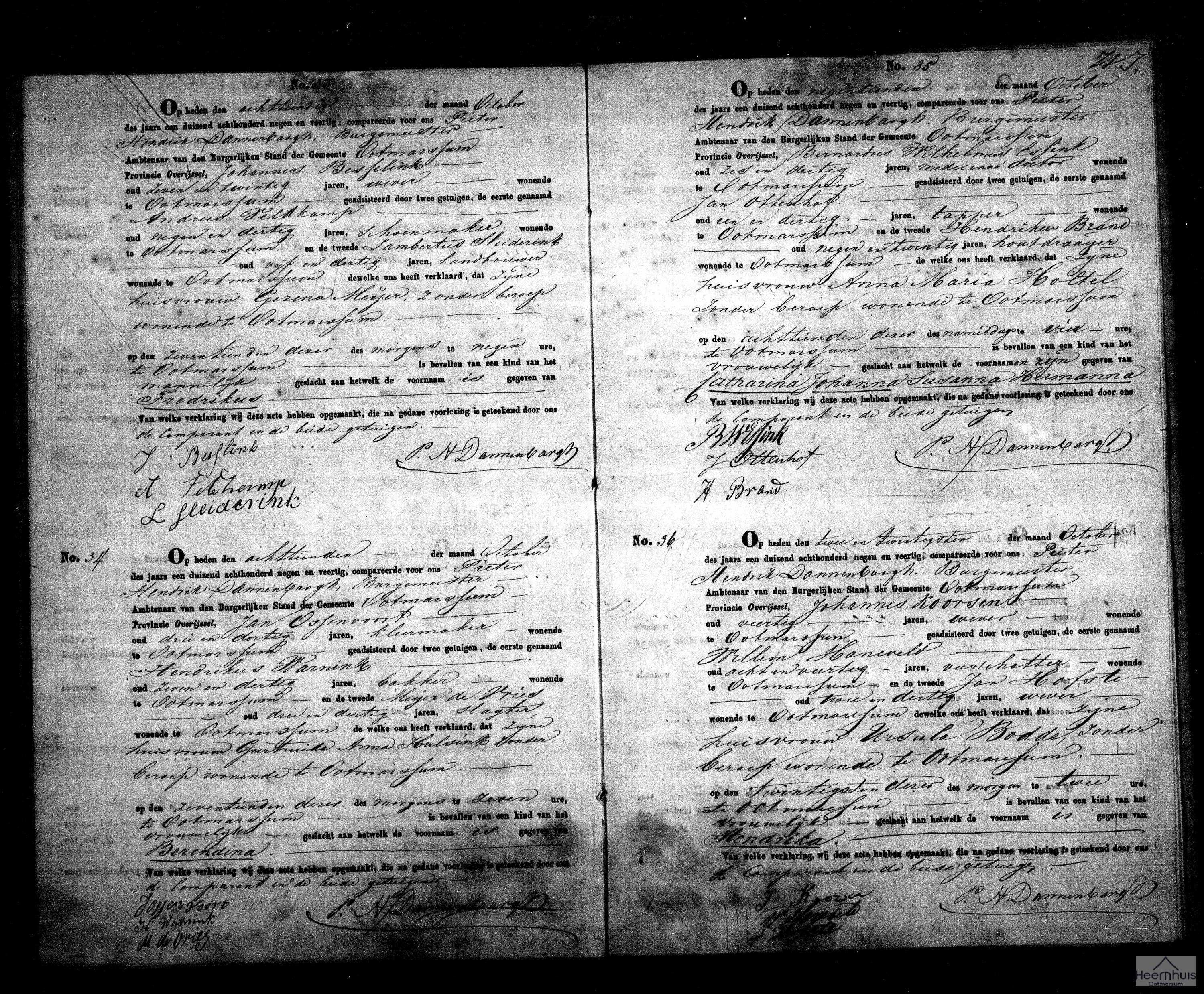 Geboorteakte van Catharina Johanna Susanna Hermanna Essink